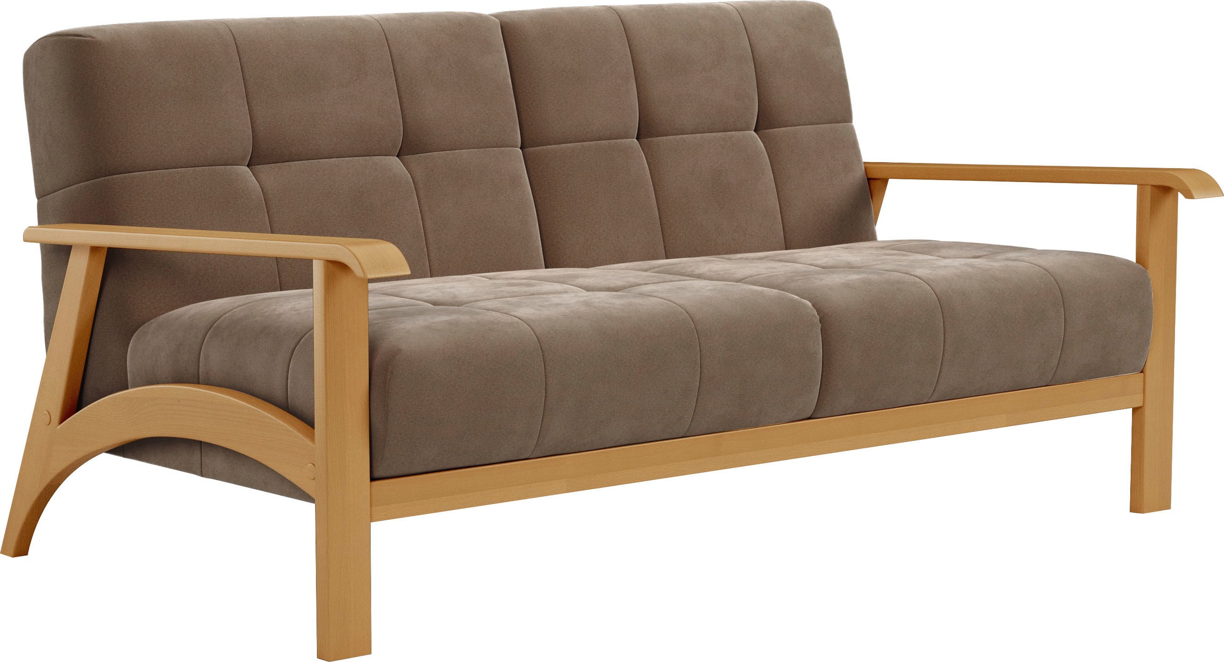sit&more 2,5-Sitzer »Billund«, Armlehnen aus eichefarbigem Buchenholz, verschiedene Bezüge und Farben