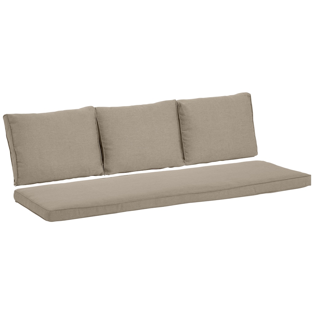 KONIFERA Gartenlounge-Set »Rotterdam«, (Set, 20 tlg., 3x 3er Sofa, 2x Hocker, 1x Tisch 120x82x67cm, inkl. Auflagen), Polyrattan, Stahl, Tischplatte aus Nonwood, Unser Dauertiefpreis