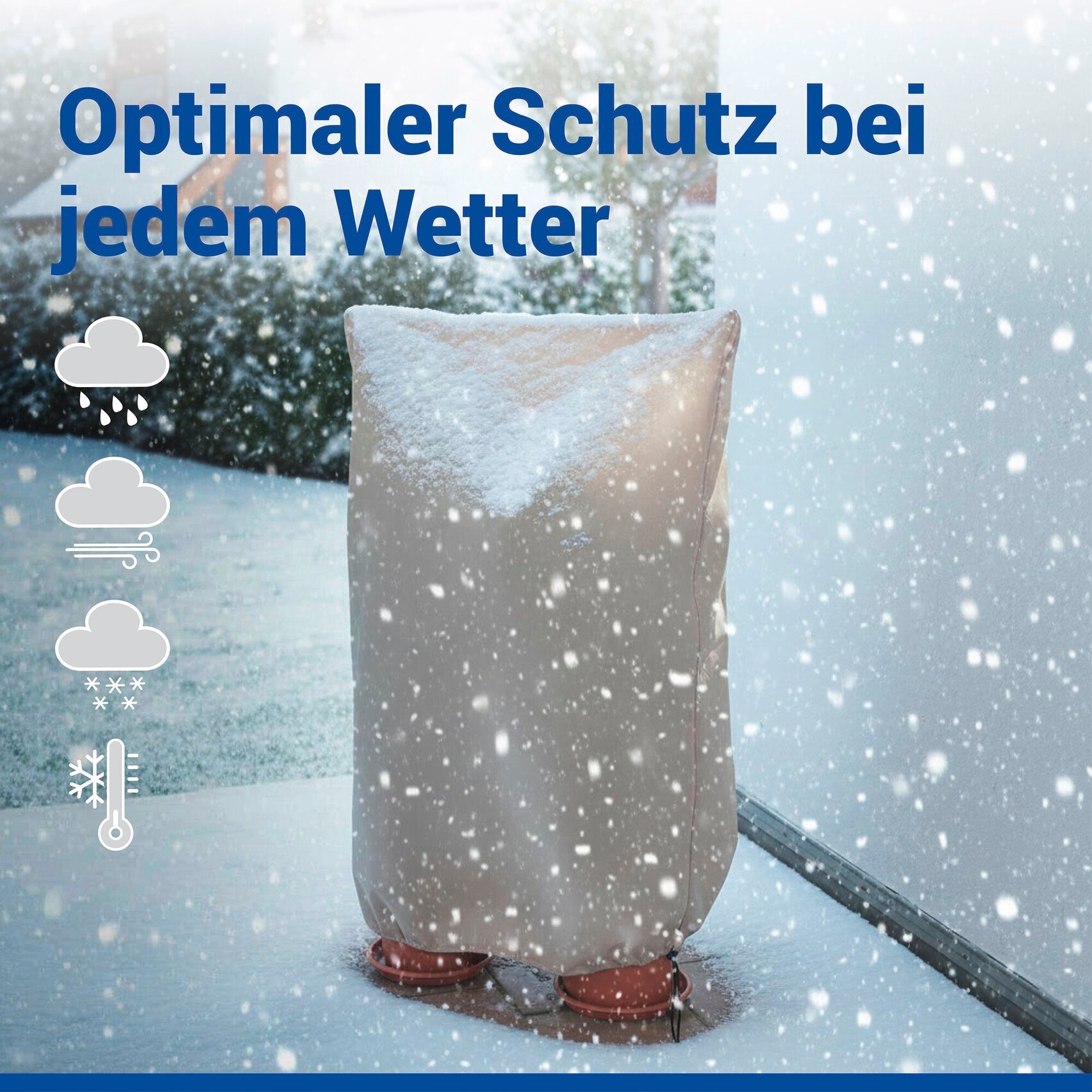 Maximex Winterschutzhaube »Pflanzenschutz-Vlies, 100x120 cm« reißfestes Vlies, mit Reißverschluss und Zugband, BxH: 100x120 cm