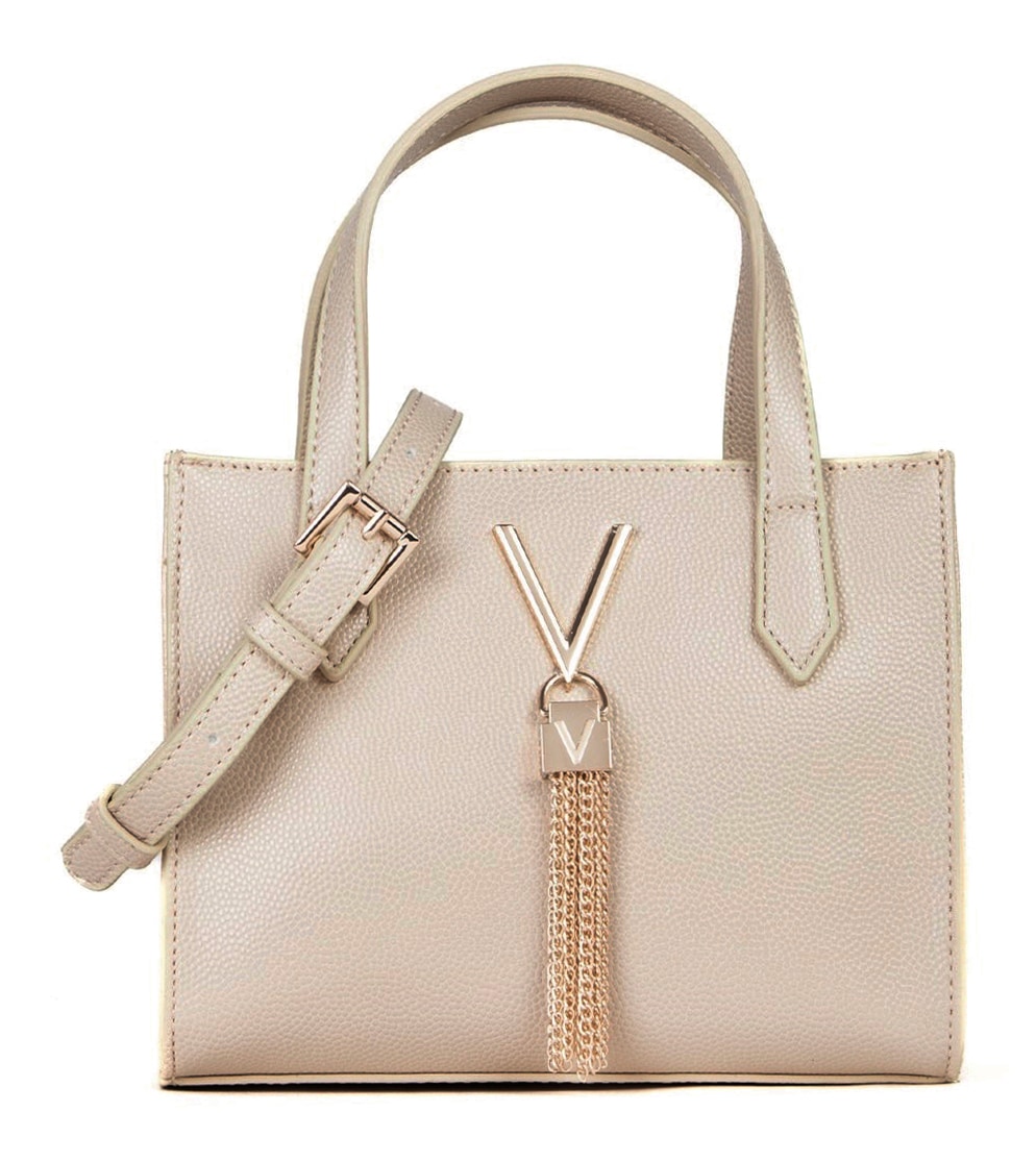 VALENTINO BAGS Damen Shopper "SHOPPING DIVINA", beige, Polyurethan, Taschen, Henkeltasche Umhängetasche Schultertasche