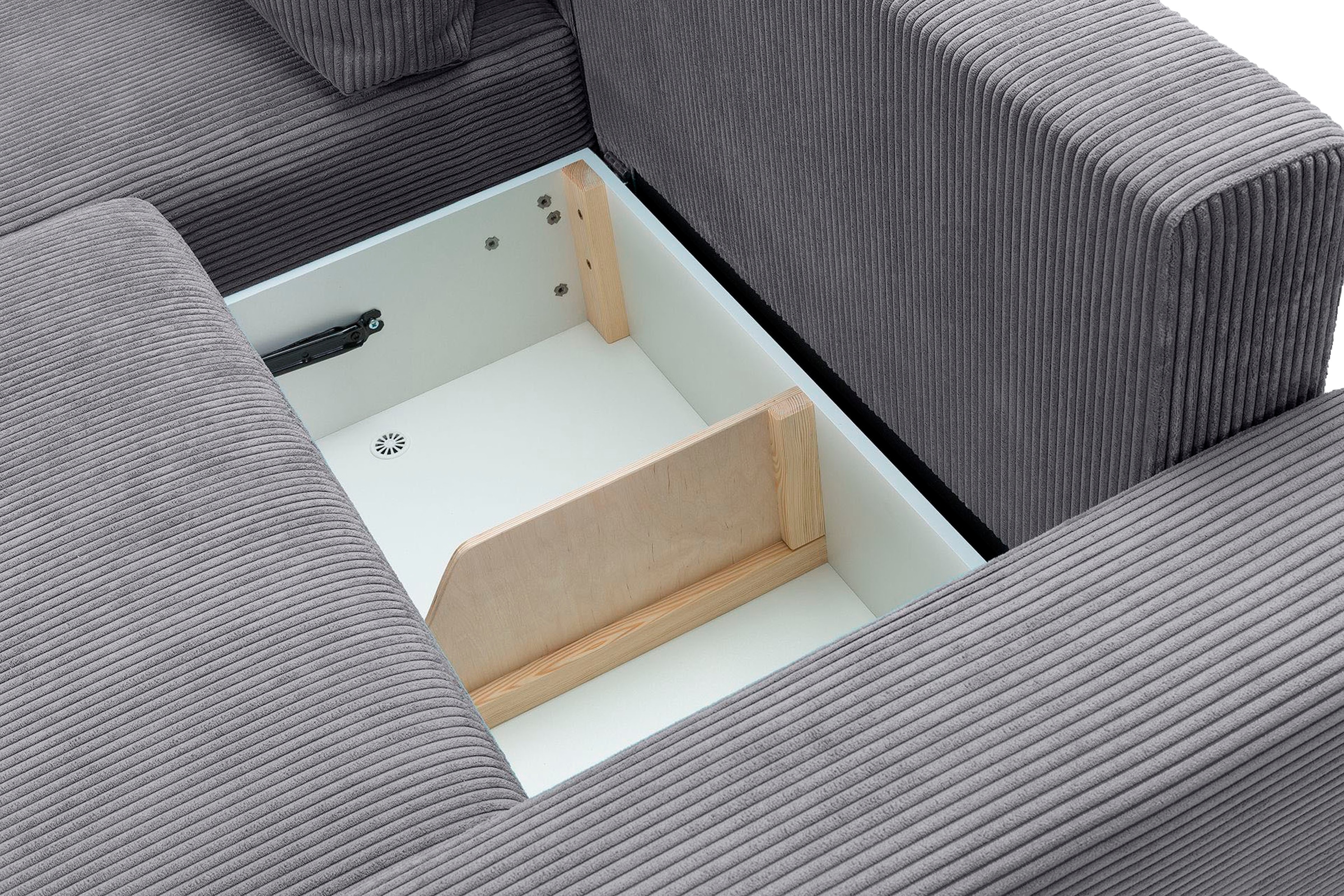 exxpo - sofa fashion Ecksofa »Orinoko, aktuelles Design und hoher Sitzkomfort, L-Form«, inkl. Bettfunktion und Bettkasten, schöne Farben im angesagten Cord