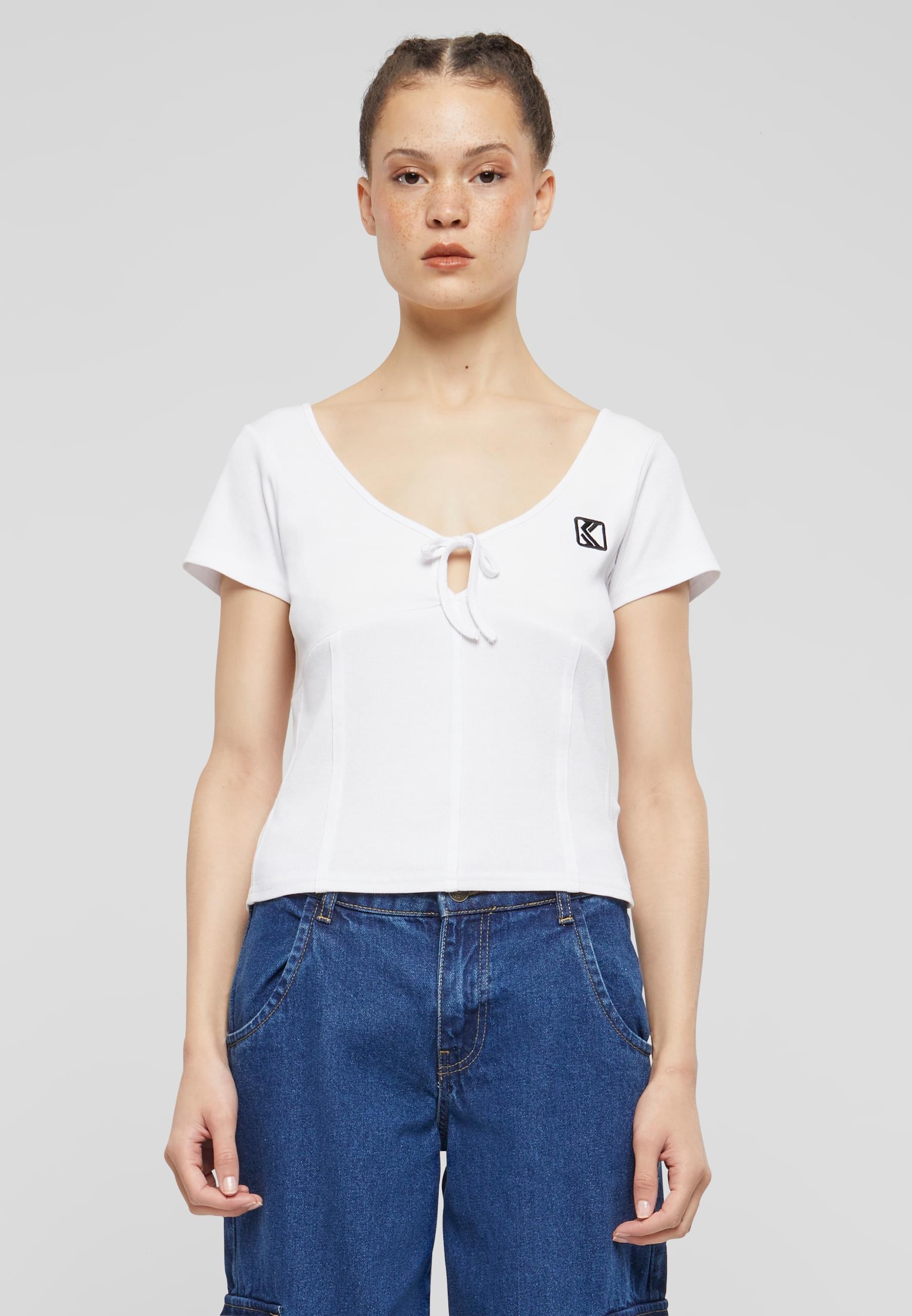 Karl Kani T-Shirt »Karl Kani Damen KW241-026-1 Karl Kani Og Corset Rib Tee«, (1 tlg.)
