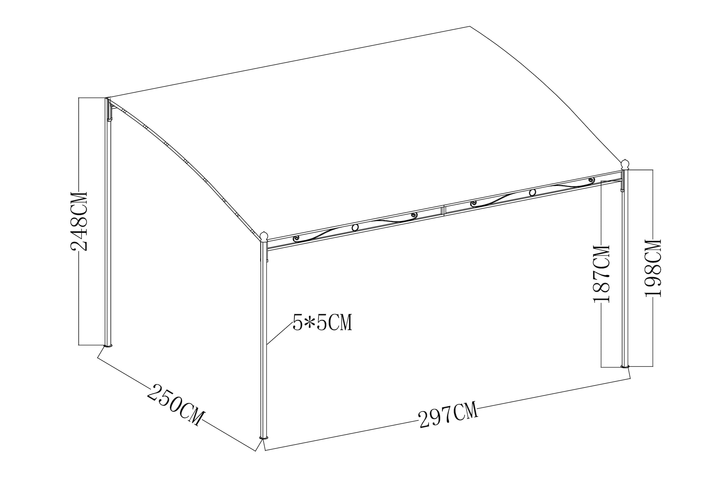 KONIFERA Anbaupavillon »Burano« BxT : 300x250 cm oder 400x250 cm
