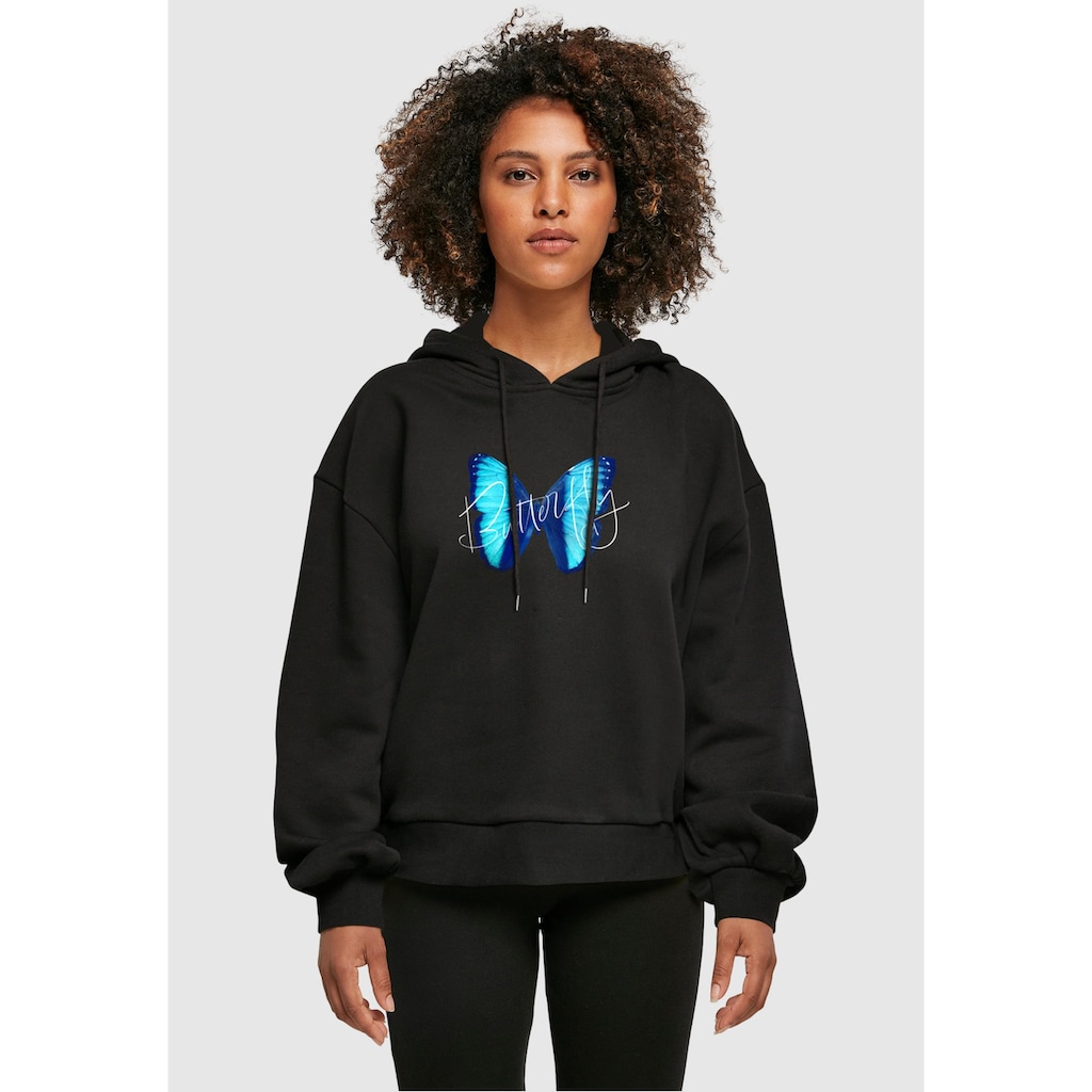 Merchcode Kapuzenpullover »Merchcode Damen Ladies Butterfly Blue Organic Oversized Hoody«, (1 tlg.)