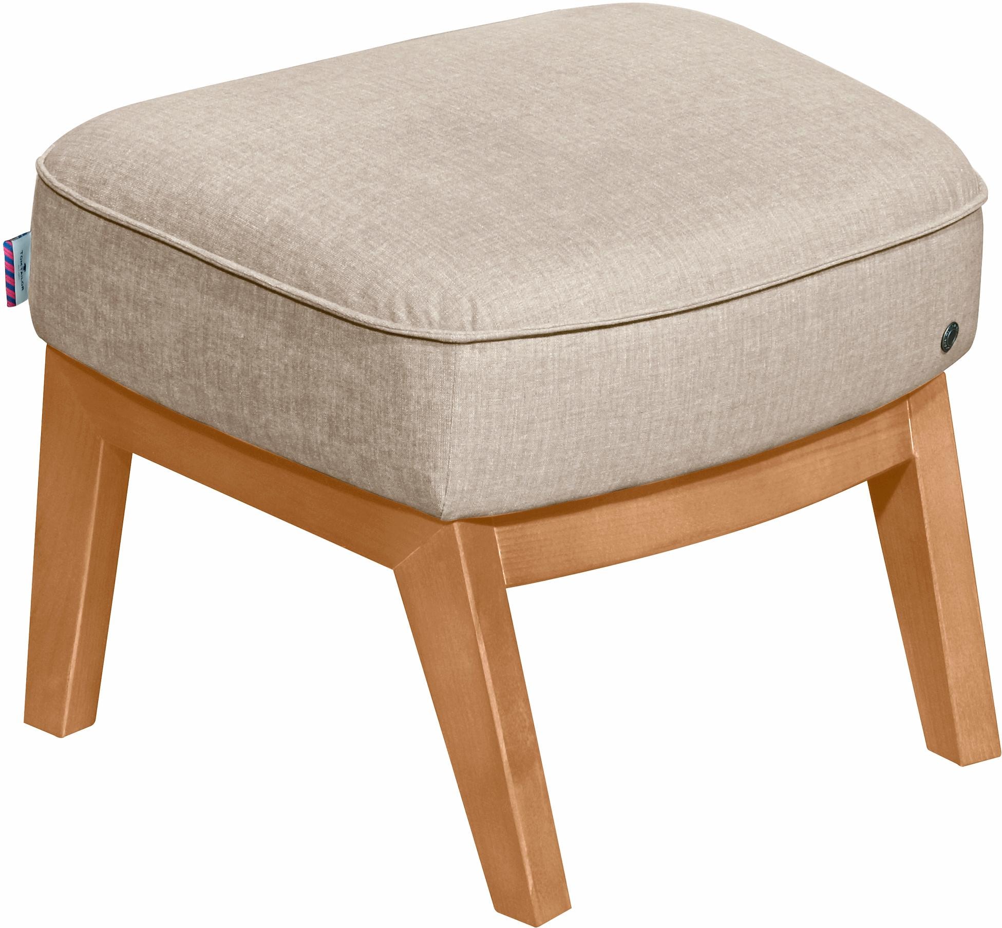 TOM TAILOR HOME Hocker "COZY", mit Kedernaht, Füße Buche natur