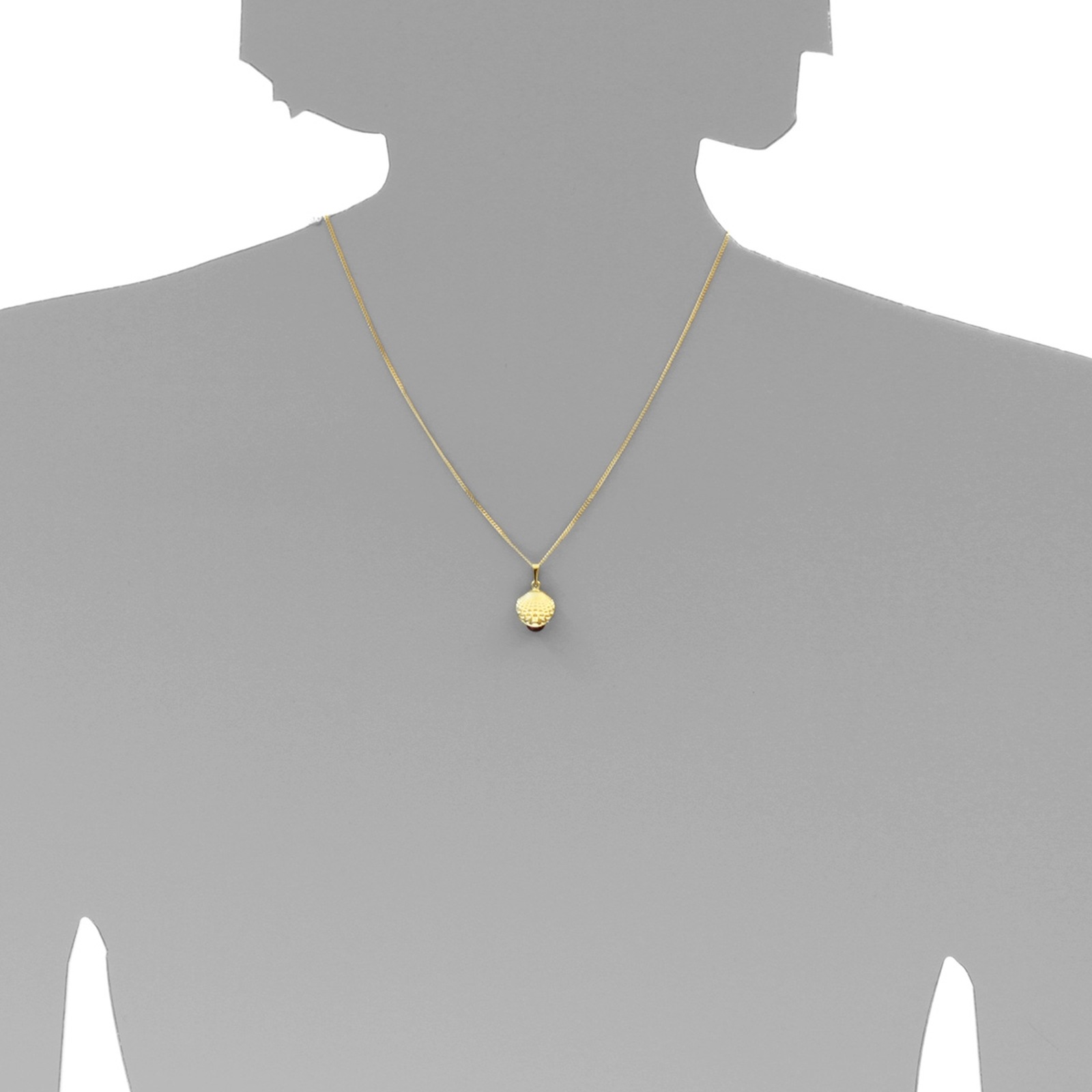 Kettenanhänger OSTSEE-SCHMUCK "- Muschel - Gold 333/000 - Bernstein" Gr. 21, gold (gold 333, goldfarben, gelb), Schmuckanhänger, Damen, Gelbgold 333, Kettenanhänger 6