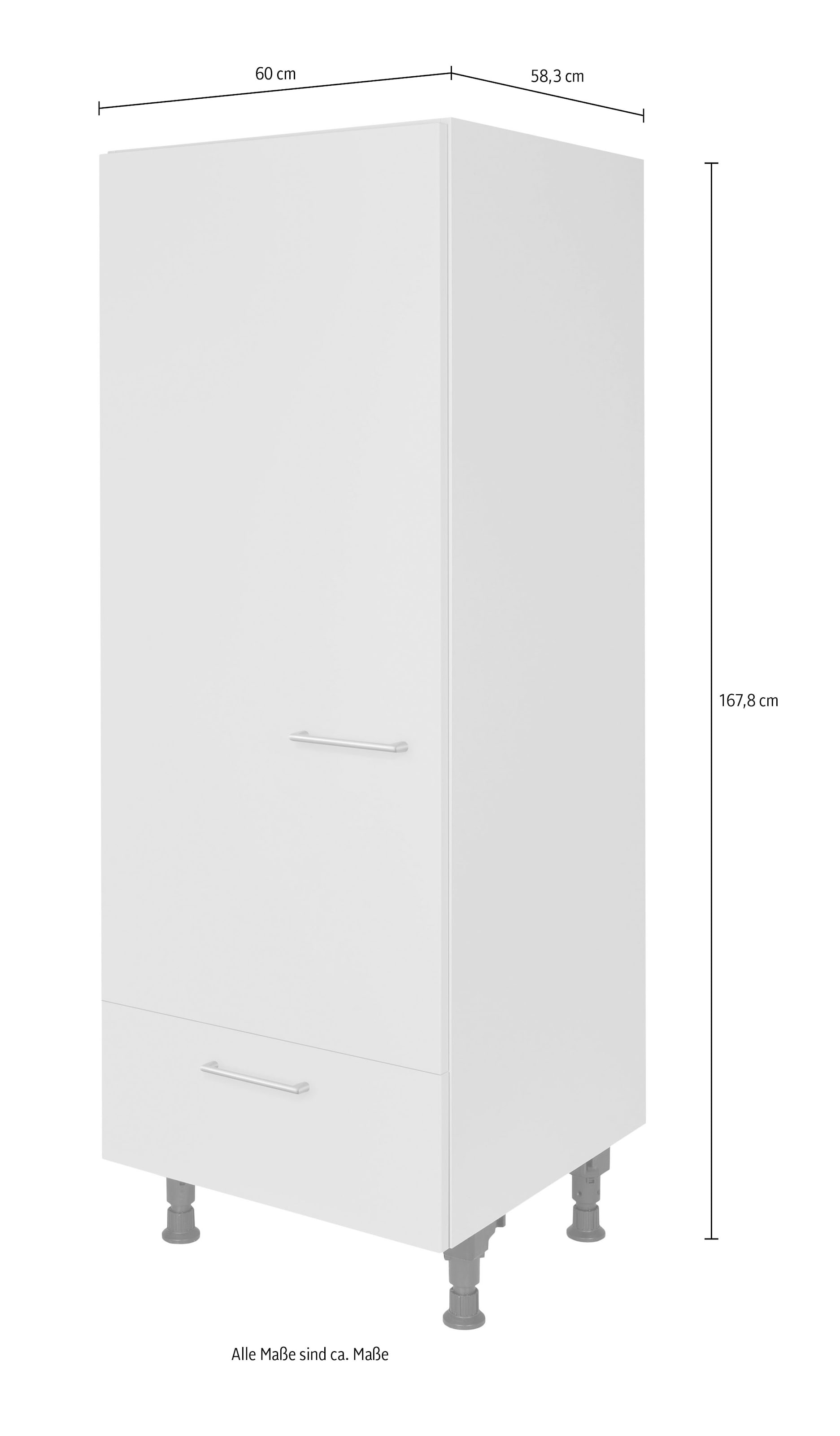 nobilia® Kühlumbauschrank »"MIAMI", Ausrichtung wählbar, mit Schubkasten,« vormontiert, Breite/Höhe: 60/167,8 cm