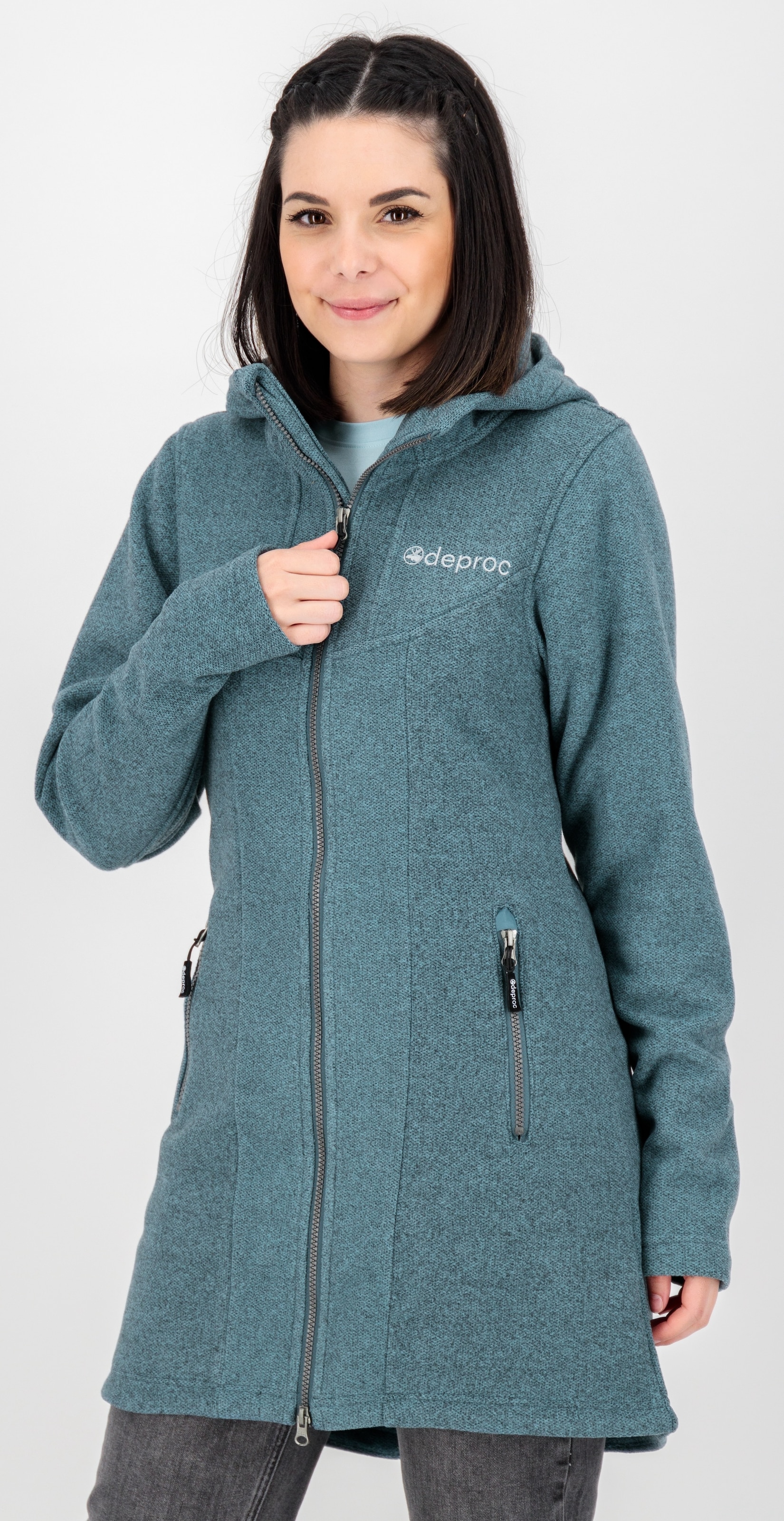 DEPROC Active Fleecejacke »GLORY APRIL«, mit 2-Wege-Reißverschluss