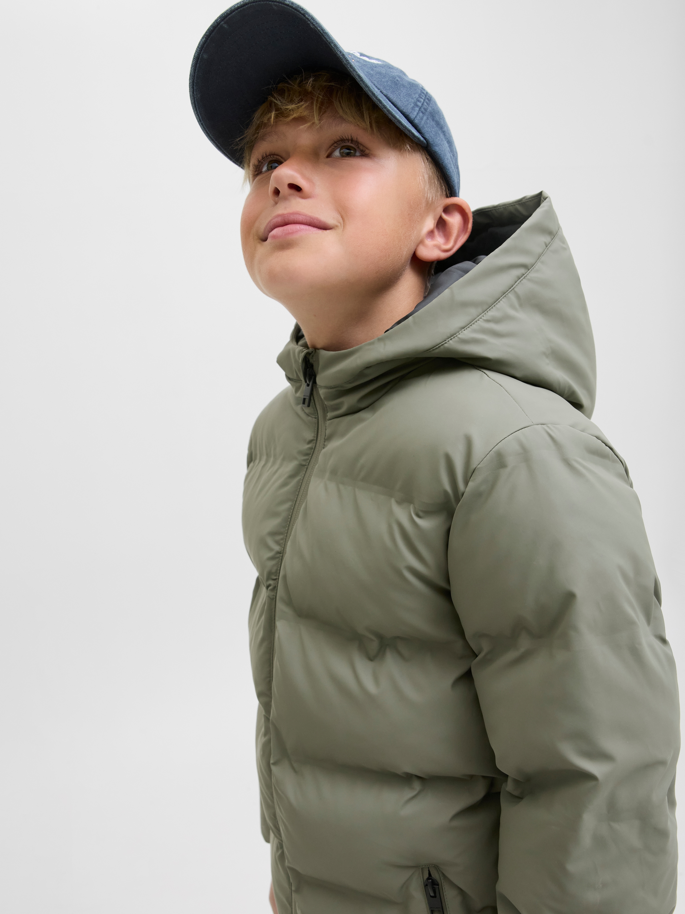 Jack & Jones Junior Steppjacke »JJELEMENTS PU PUFFER JNR« mit Kapuze