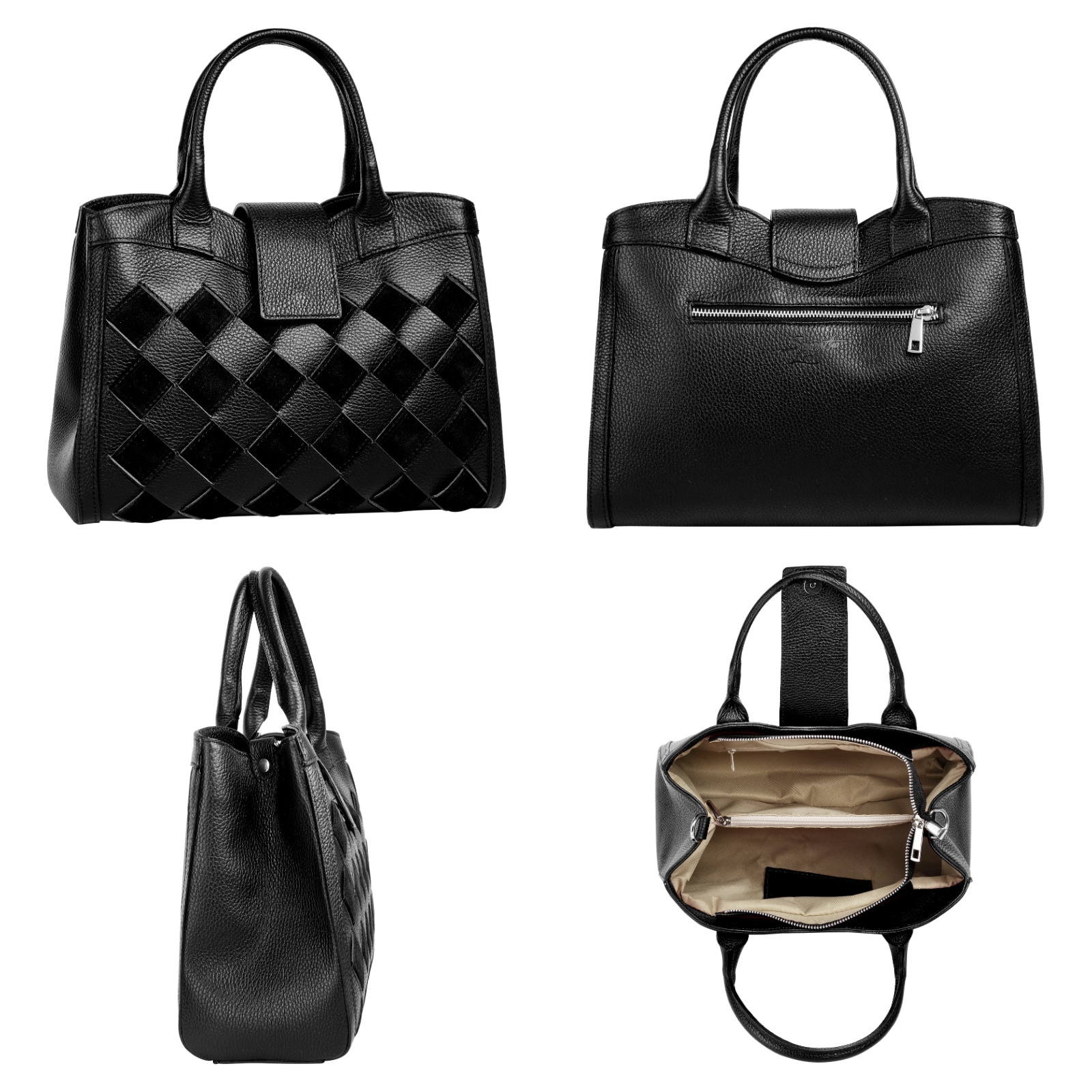 Samantha Look Henkeltasche, echt Leder, Made in Italy
