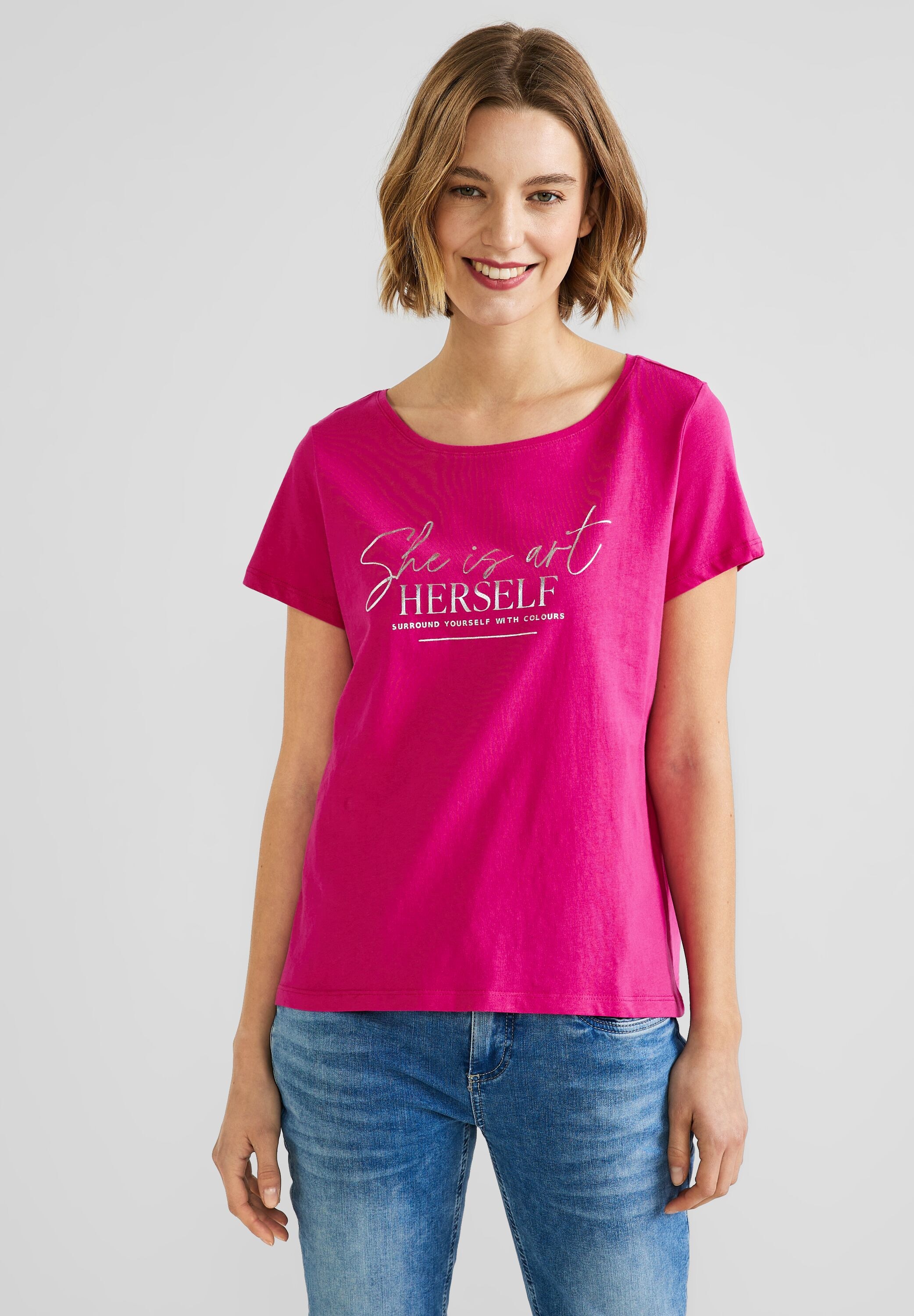 ONE Unifarbe T-Shirt, in STREET bestellen | BAUR online