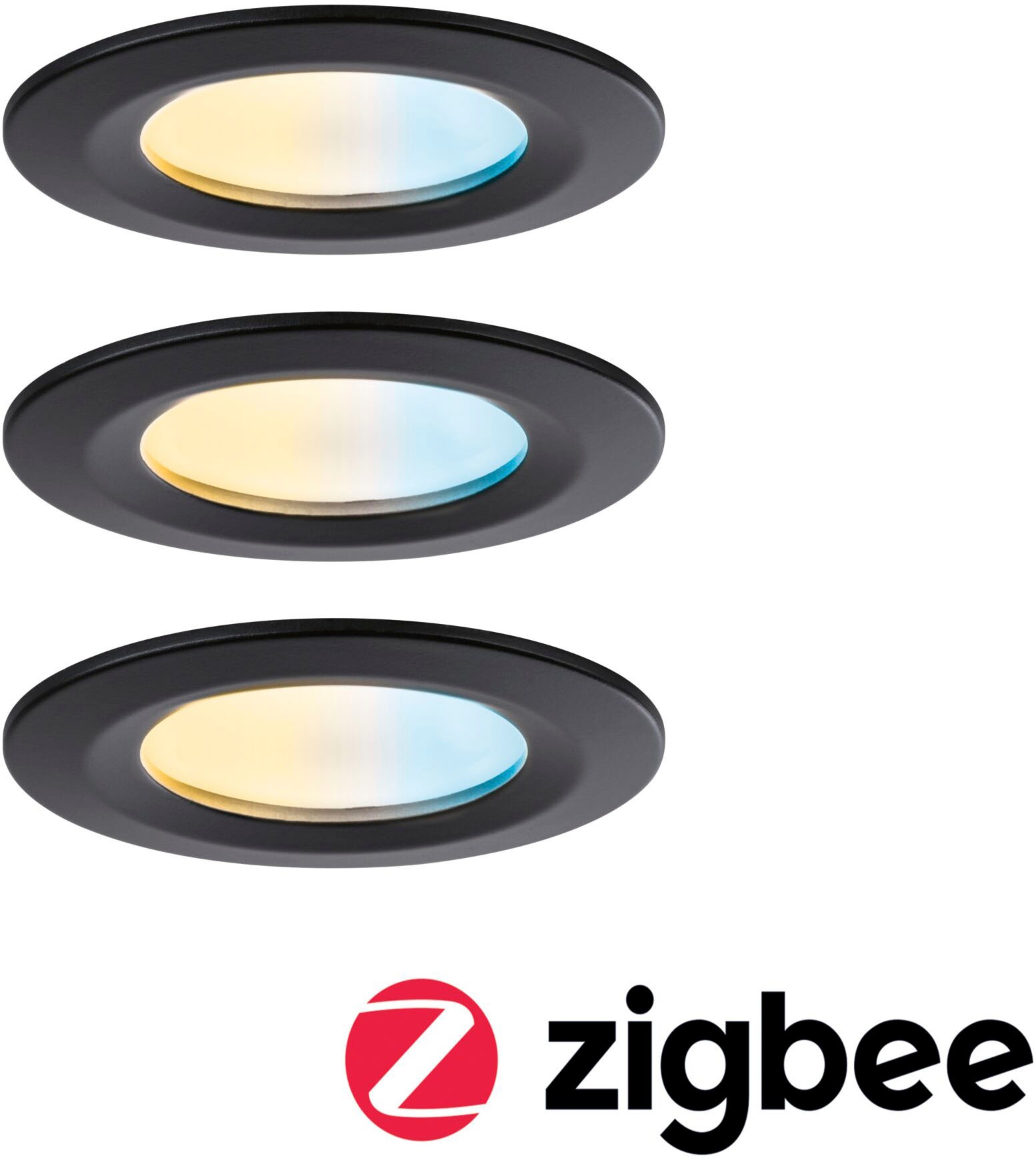 Paulmann LED Einbauleuchte »LED Einbauleuchte Nova Coin IP44 rund 78mm«, 3 flammig, Leuchtmittel LED-Modul | LED fest integriert, Memoryfunktion, Farbwechsler, Farbsteuerung, Dimmer, Smart Home