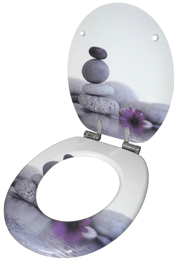 Sanilo Badaccessoire-Set »Energy Stones«, (Komplett-Set, 3 tlg.), bestehend aus WC-Sitz, Badteppich und Waschbeckenstöpsel