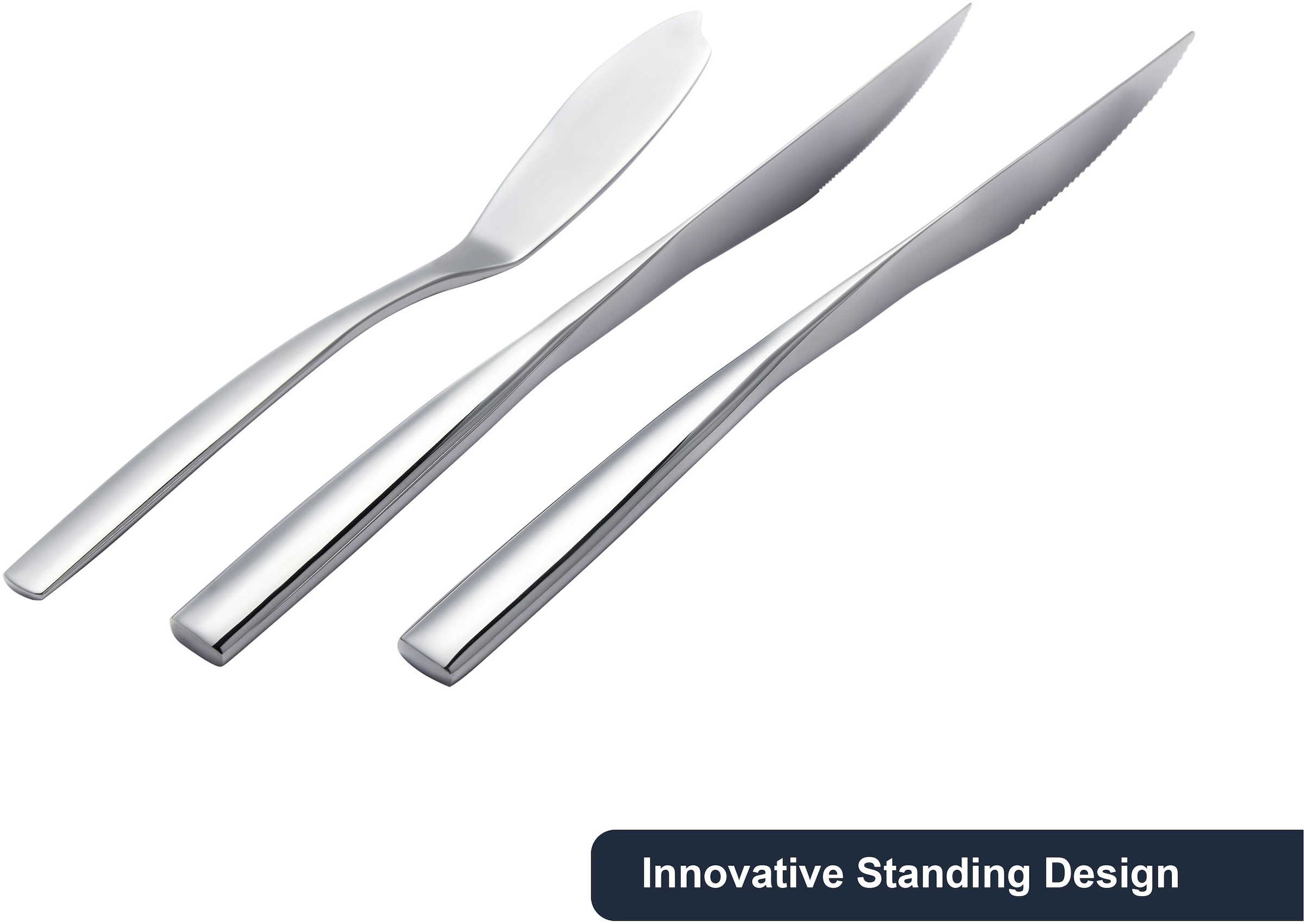 Hanseatic Besteck-Set »EXCLUSIVE«, (Set, 42 tlg.), stehendes Design von Ess- und Steakmessern