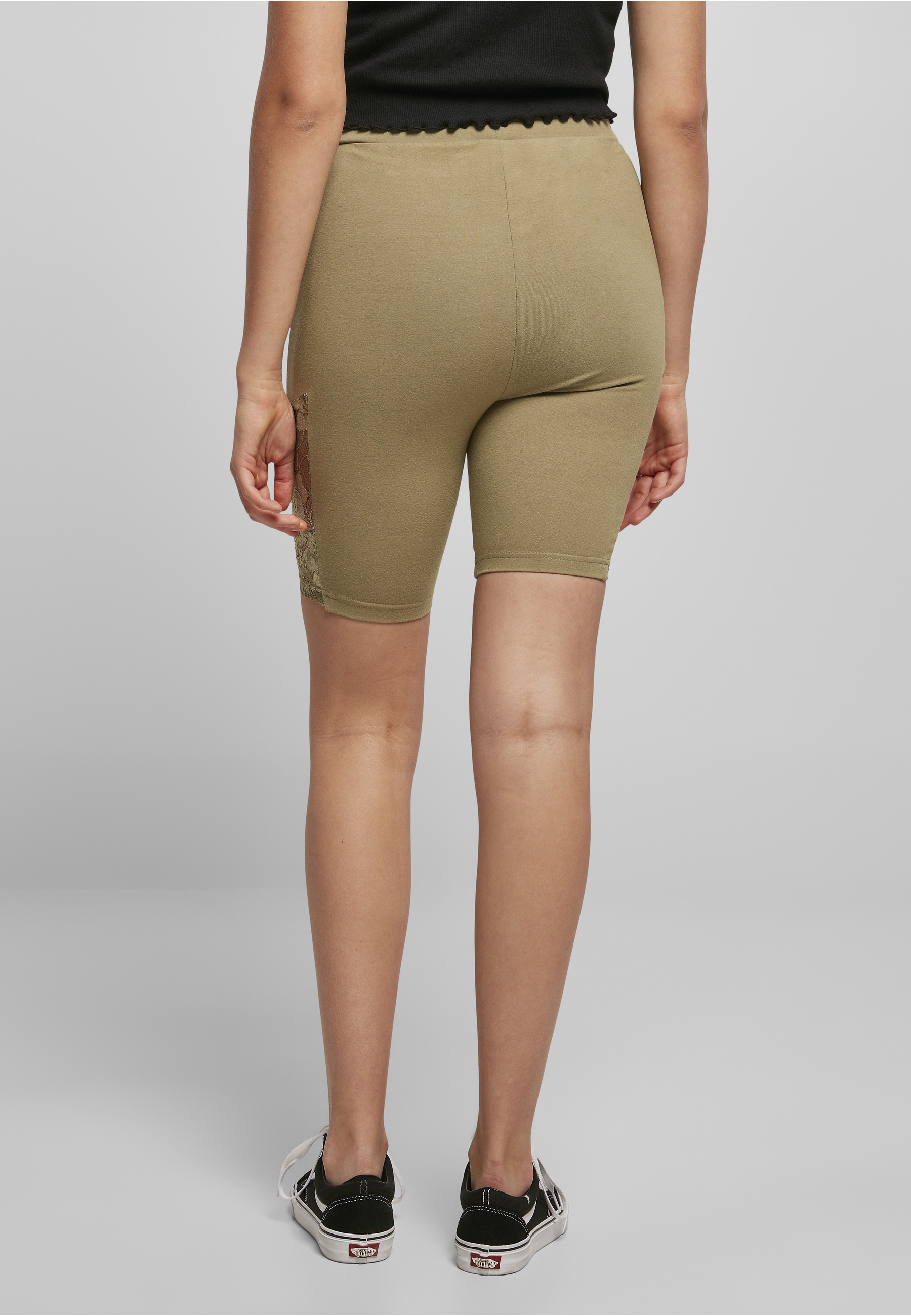 URBAN CLASSICS Radlerhose »Urban Classics Damen Ladies High Waist Lace Inset Cycle Shorts«