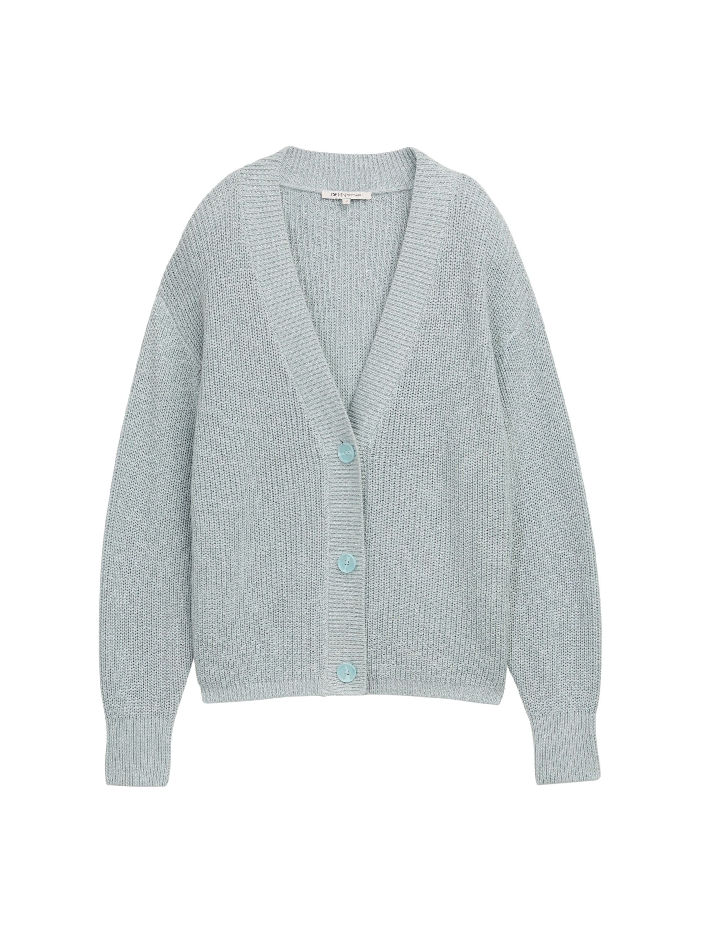 TOM TAILOR Denim Cardigan, mit Strickstruktur und Knopfleiste