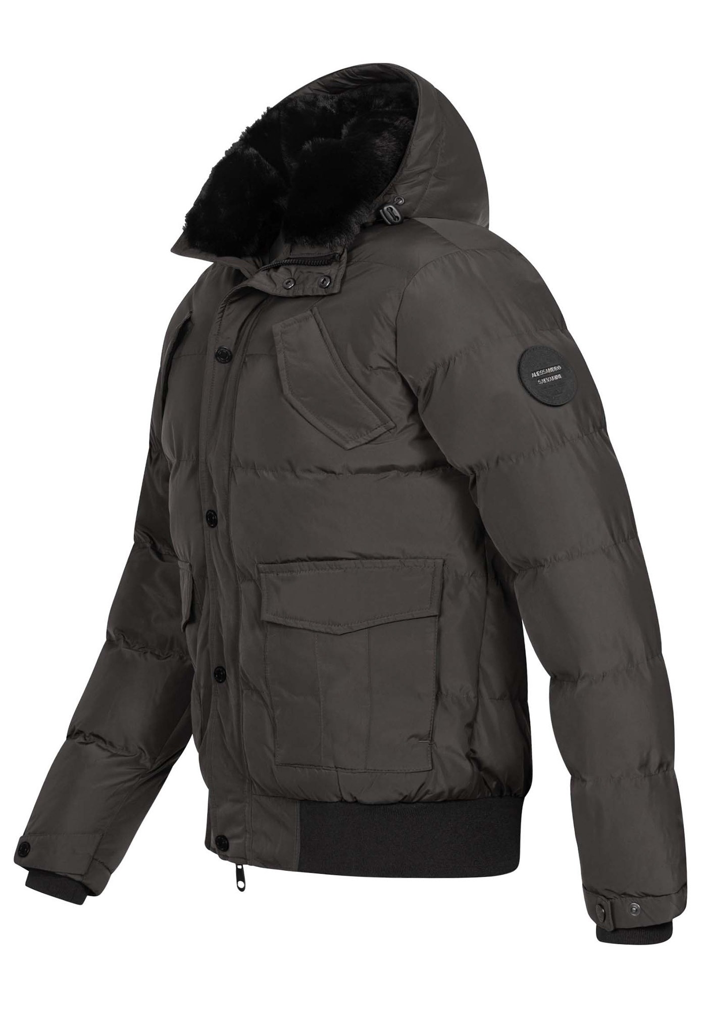 Alessandro Salvarini Winterjacke »ASLeonio« mit warmem Teddyfell und abnehmbarer Kapuze