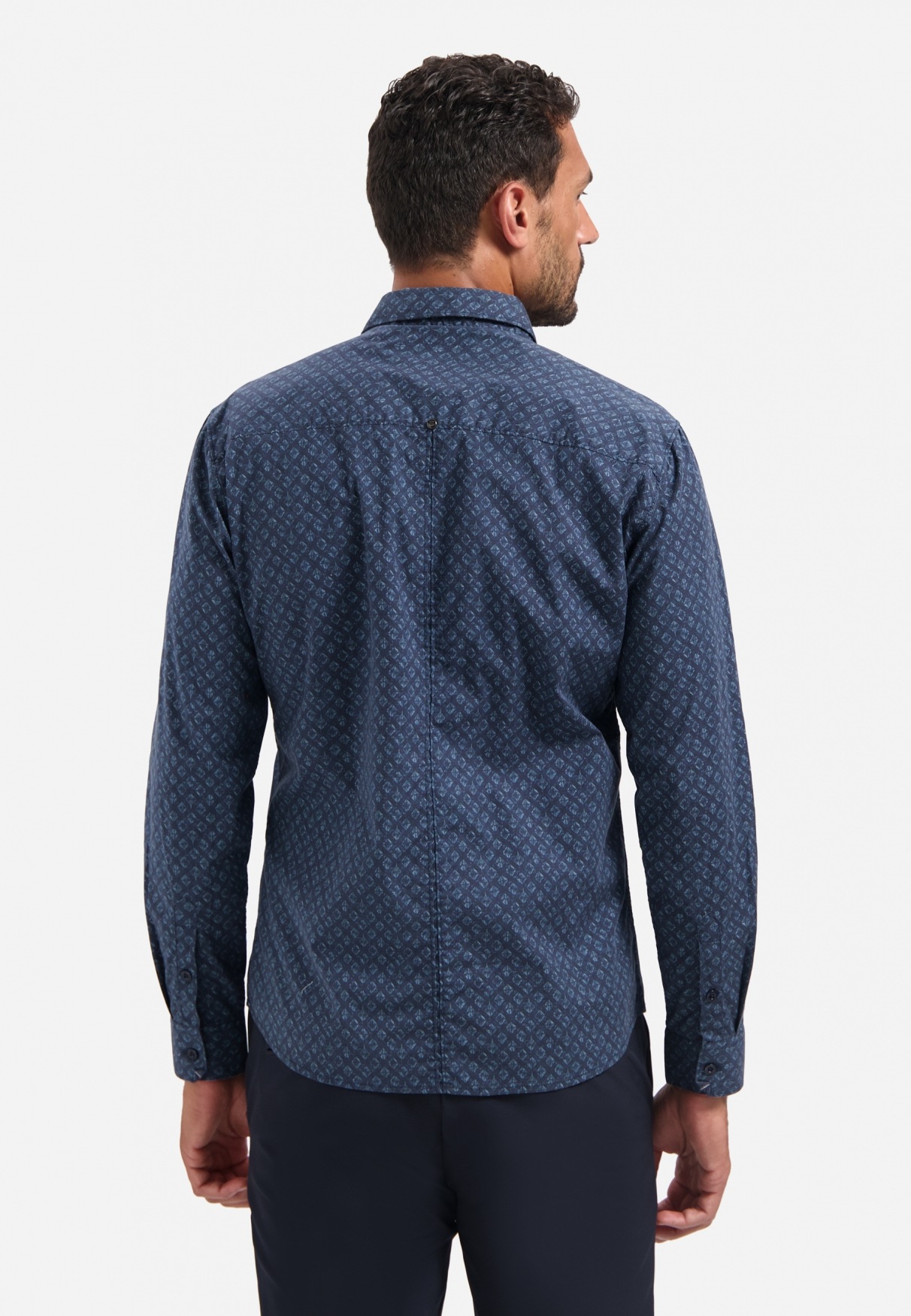 NO EXCESS Langarmhemd "No Excess Stretchhemd mit Print Shirt Strech Allover günstig online kaufen