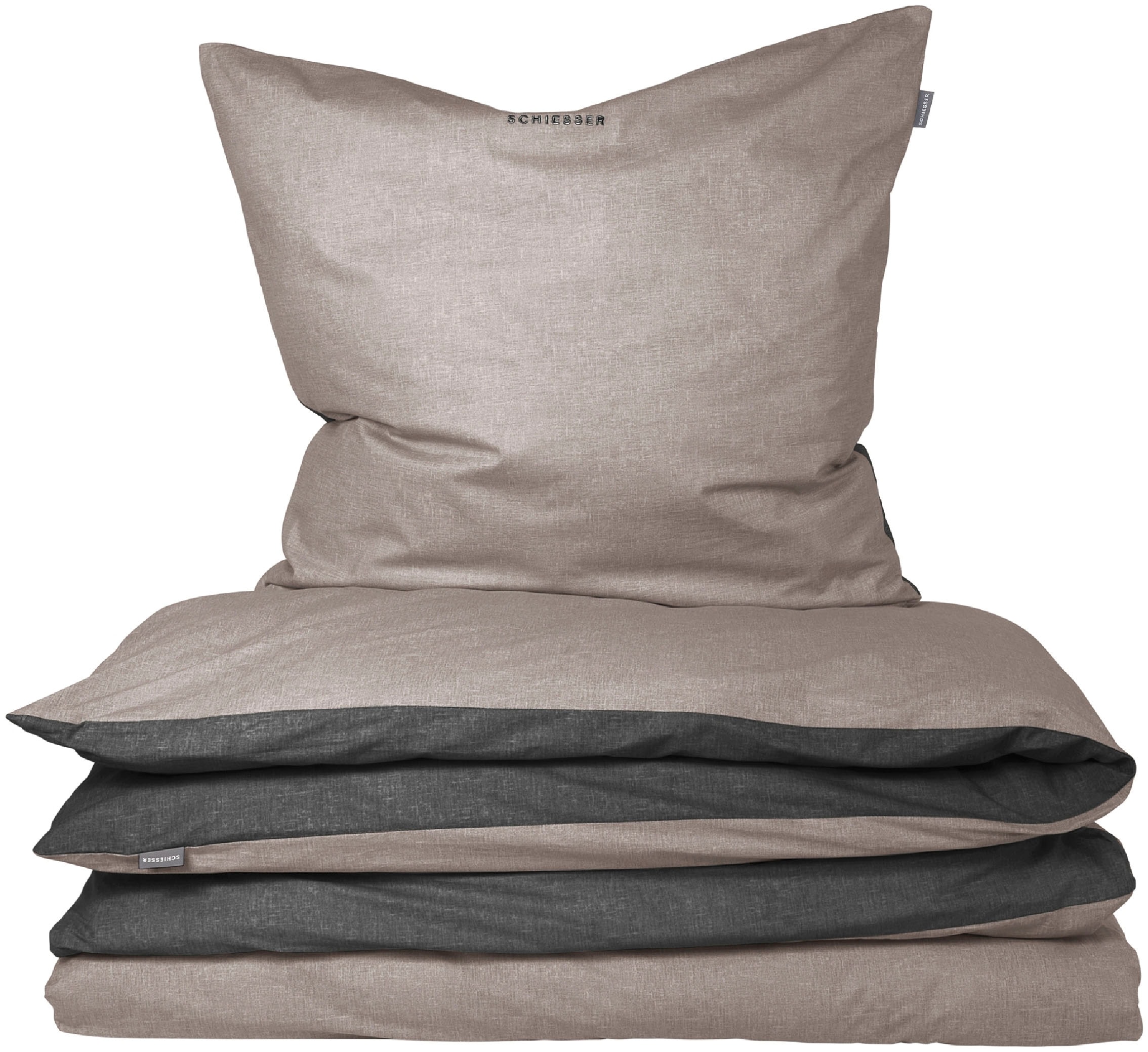 Schiesser "Doubleface aus weicher Baumwolle mit edlem Melangeeffekt" 2 Stk. günstig online kaufen