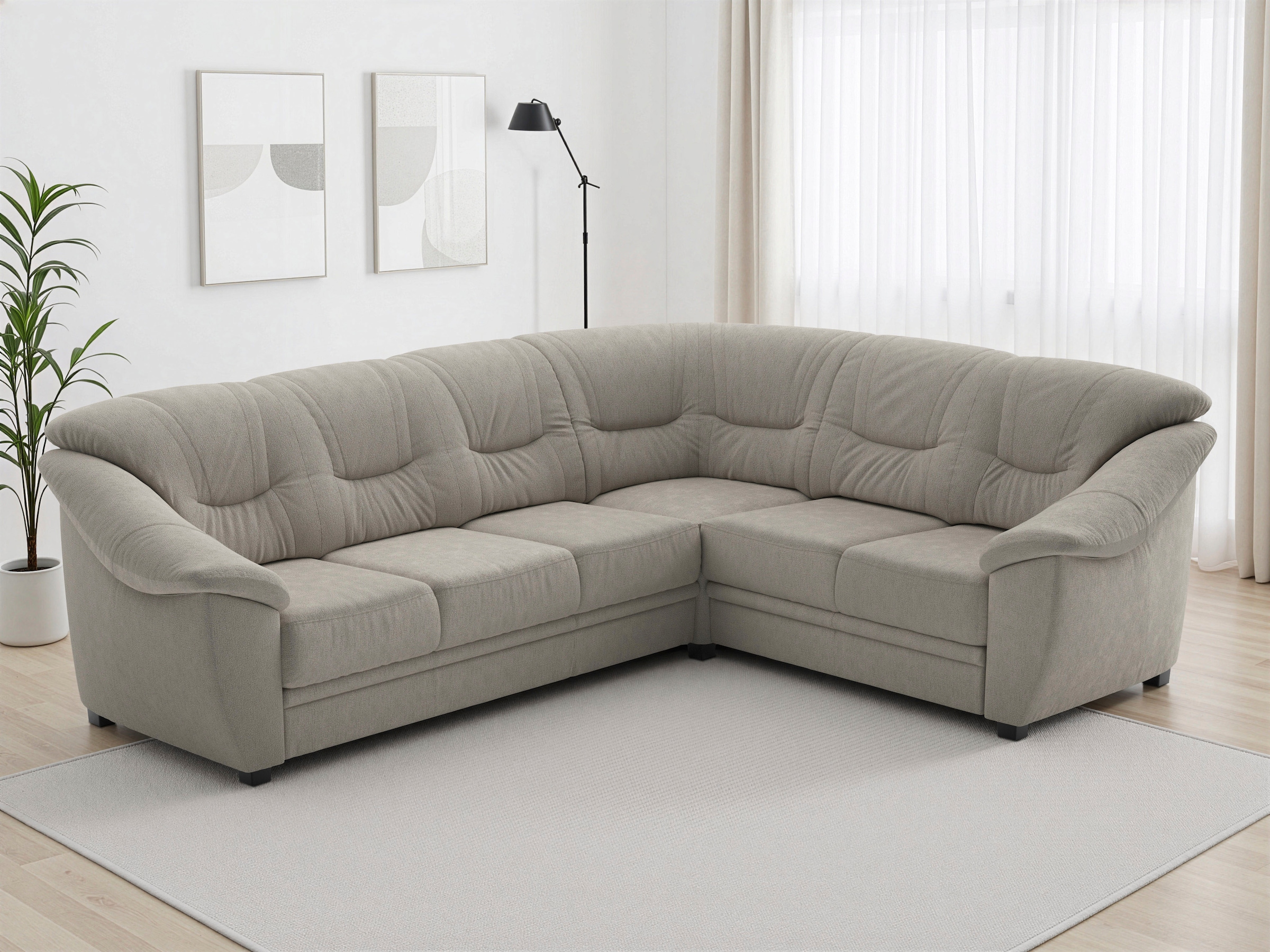 sit&more Ecksofa "Savona L-Form, B. 262 cm, Komfortsitz, Eckcouch mit Stoff- & Lederwahl" optional Schlaffunktion, Liegefl. 120x195 cm