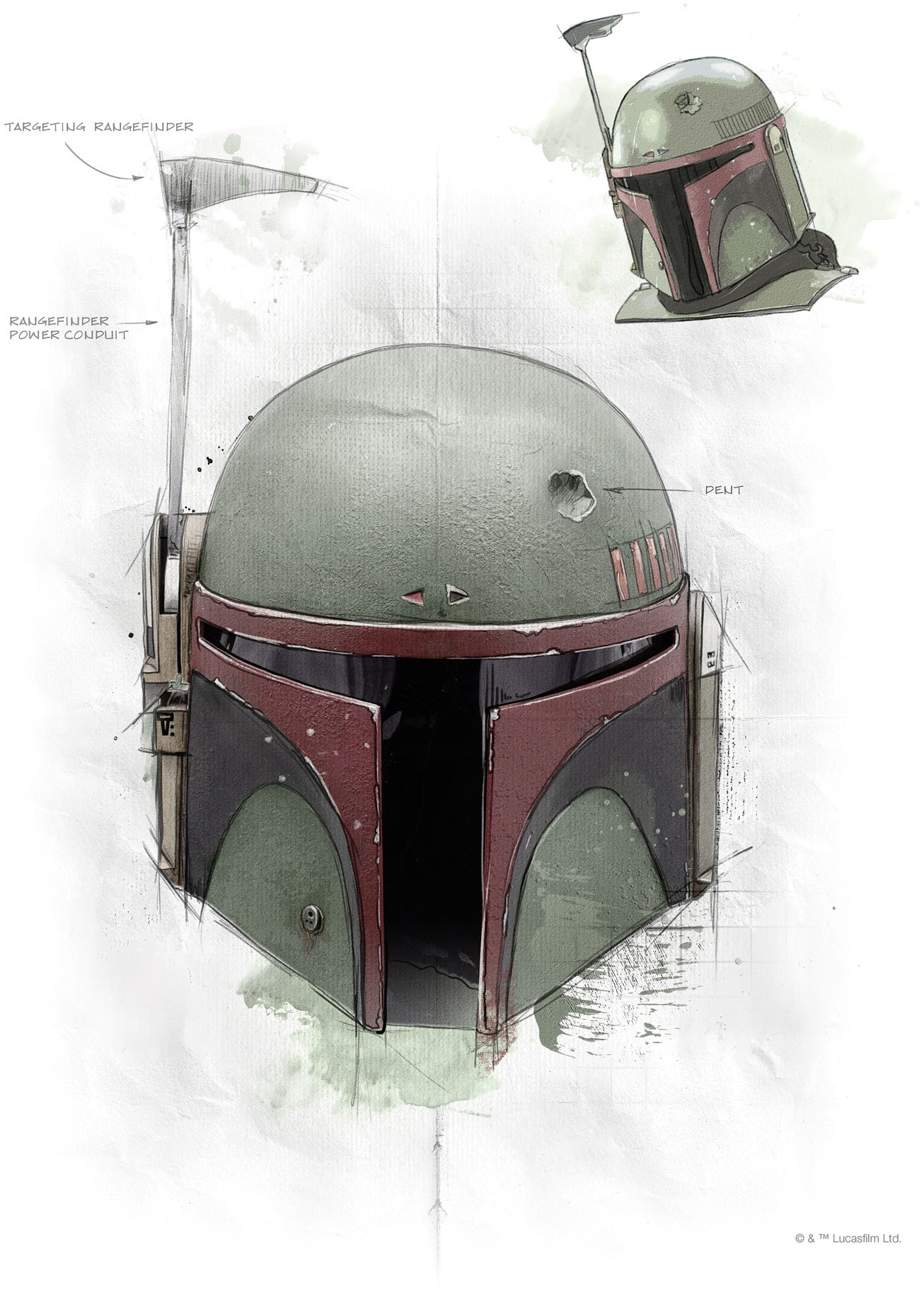 Komar Leinwandbild »Star Wars Boba Fett Helmet Sketch«, Disney, (1 St.), 30 x 40 cm (Breite x Höhe) - Kinderzimmer, Dekoration