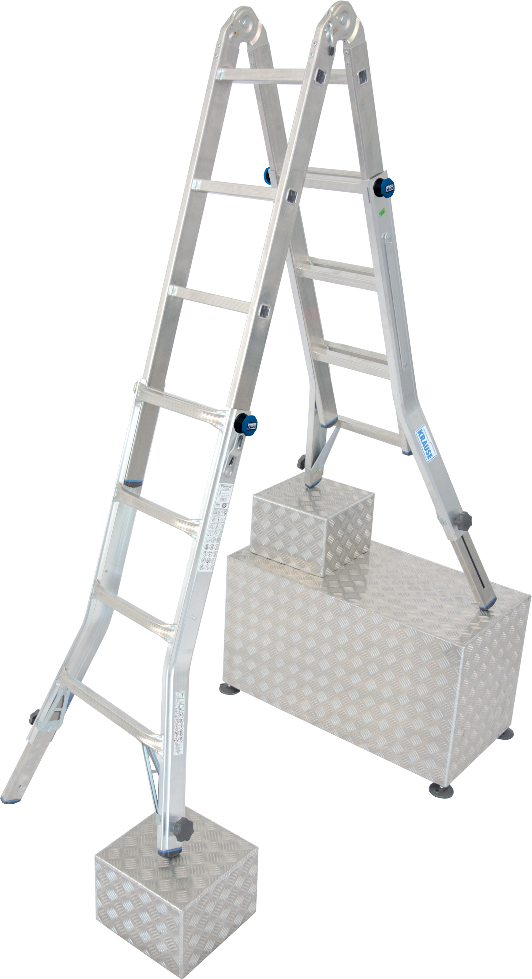 KRAUSE Teleskopleiter "STABILO", 4x4 Sprossen, silber, Leitern
