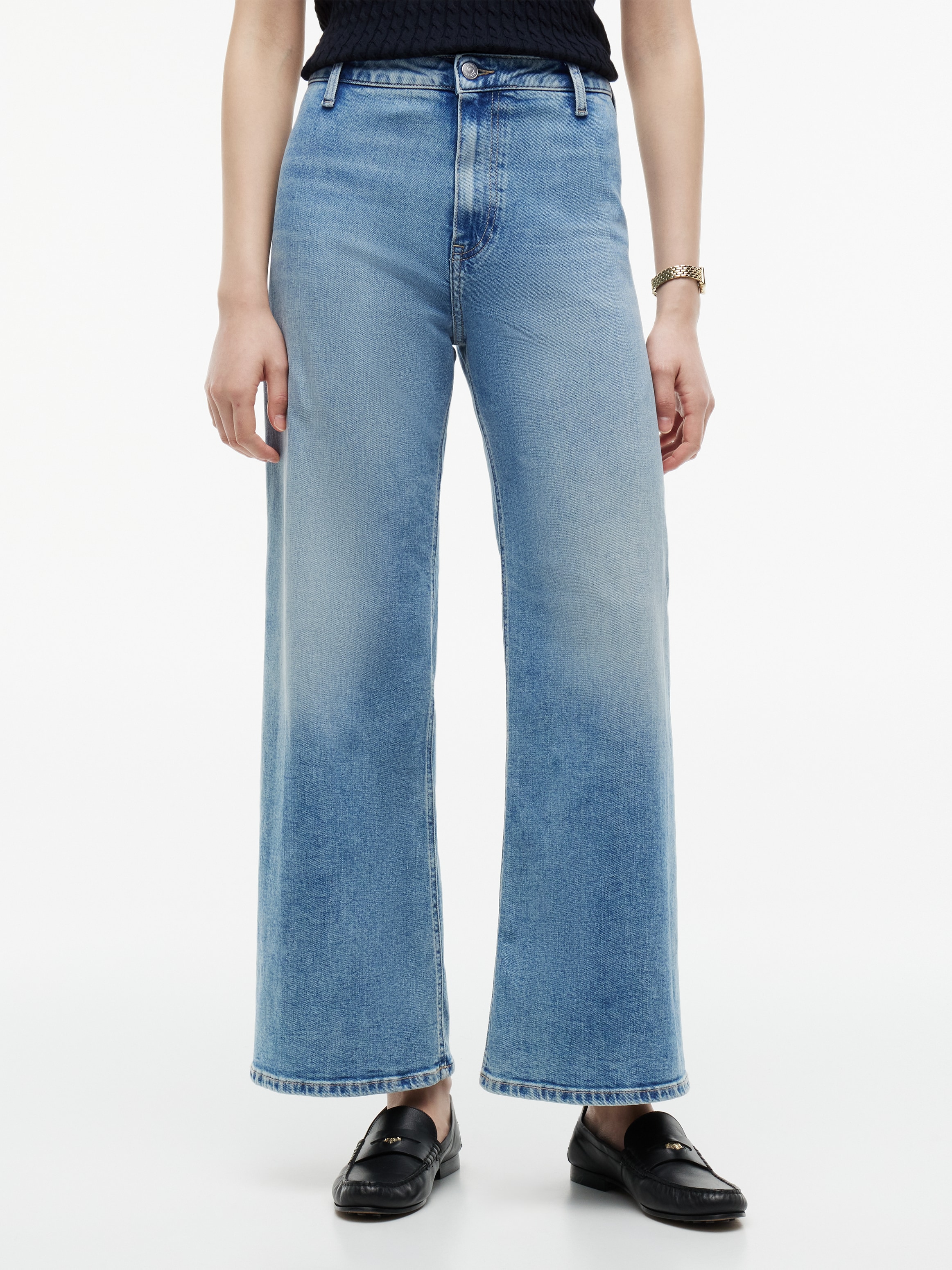 Tommy Hilfiger High-waist-Jeans "WD LG NEW DOREEN LT HW ANKL" Baumwollmischung, weite Beinform, High Waist