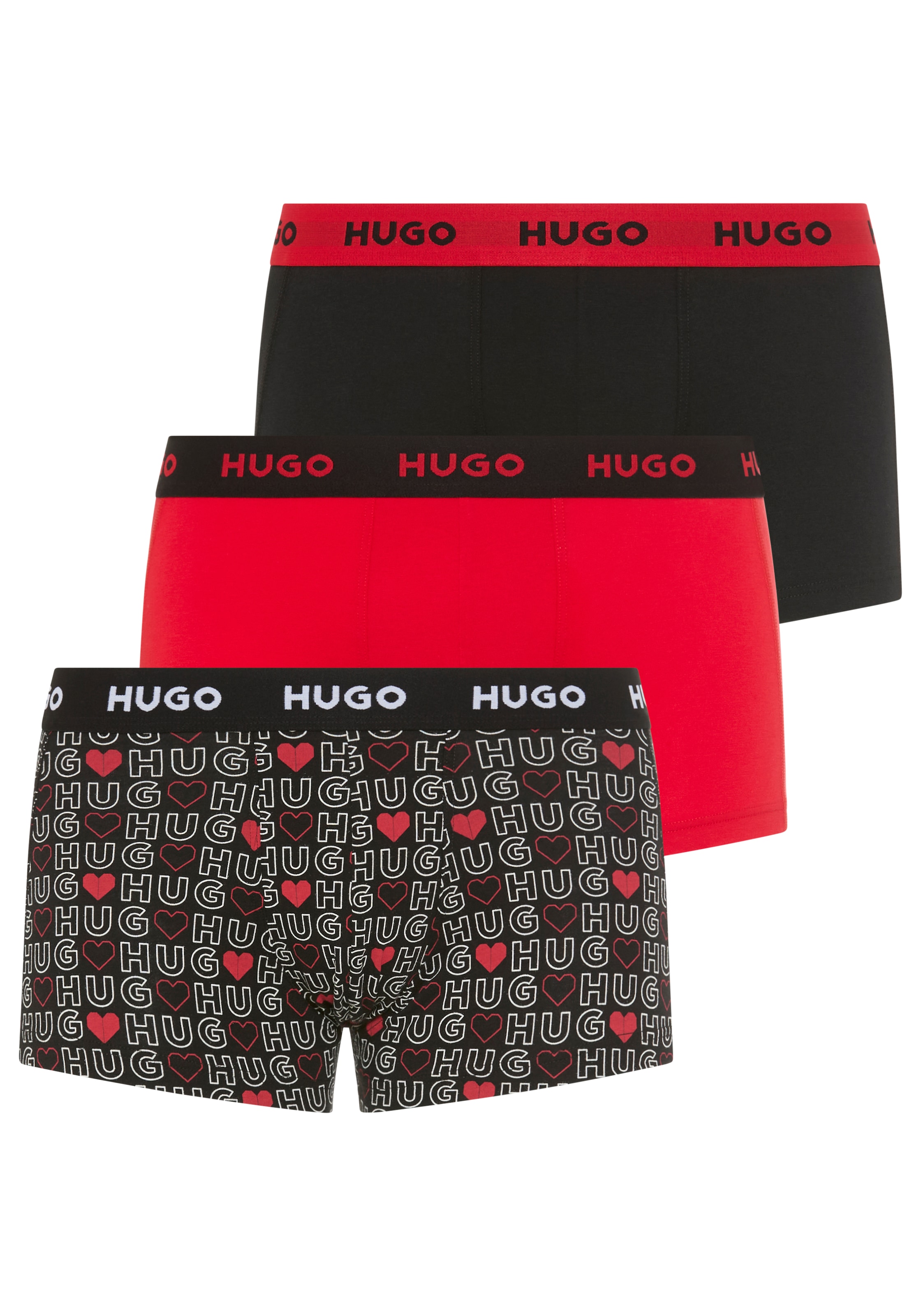 HUGO Underwear Trunk "TRUNK TRIPLET DESIGN" Packung, 3 Stk. mit Logobund günstig online kaufen