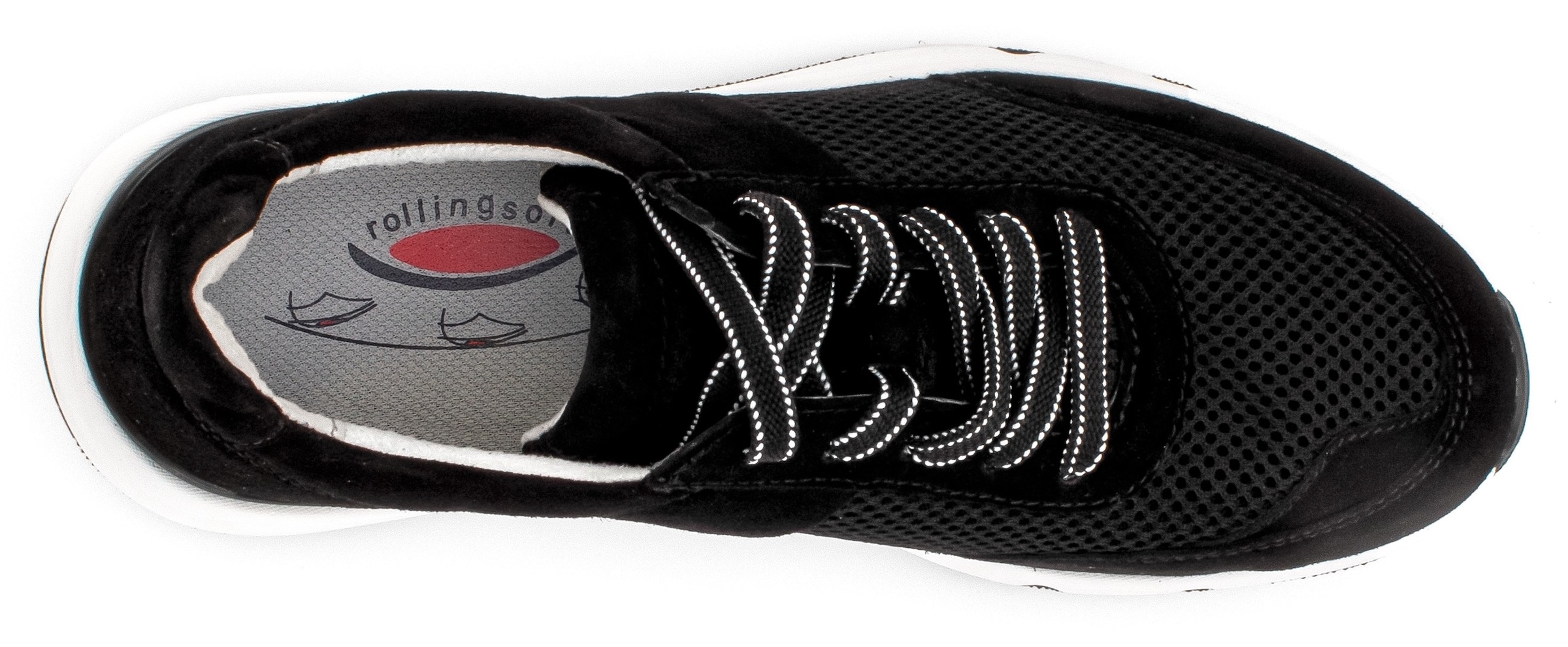 Gabor Rollingsoft Keilsneaker, Freizeitschuh, Halbschuh, Schnürschuh, Logoschriftzug an der Ferse