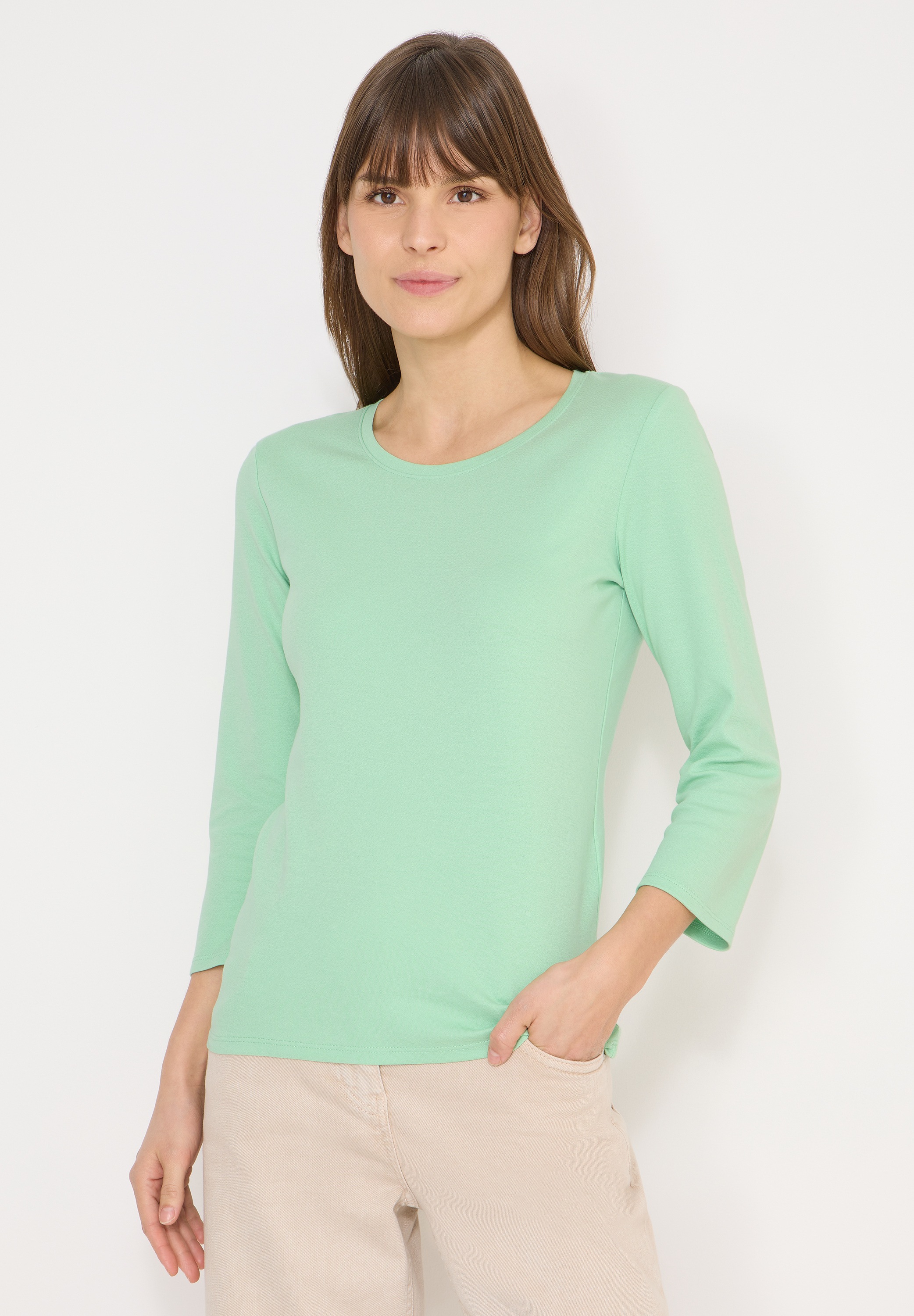 Cecil Rundhalsshirt aus reiner Baumwolle günstig online kaufen