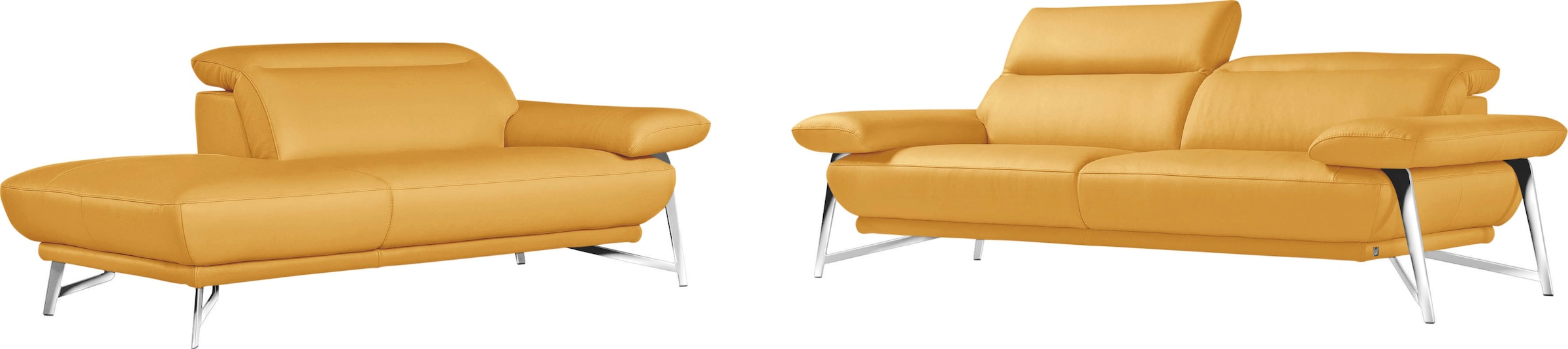 Egoitaliano Sofa "Anais, erstklassiger Sitzkomfort, Fußfarbe chrom" Set, Ko günstig online kaufen