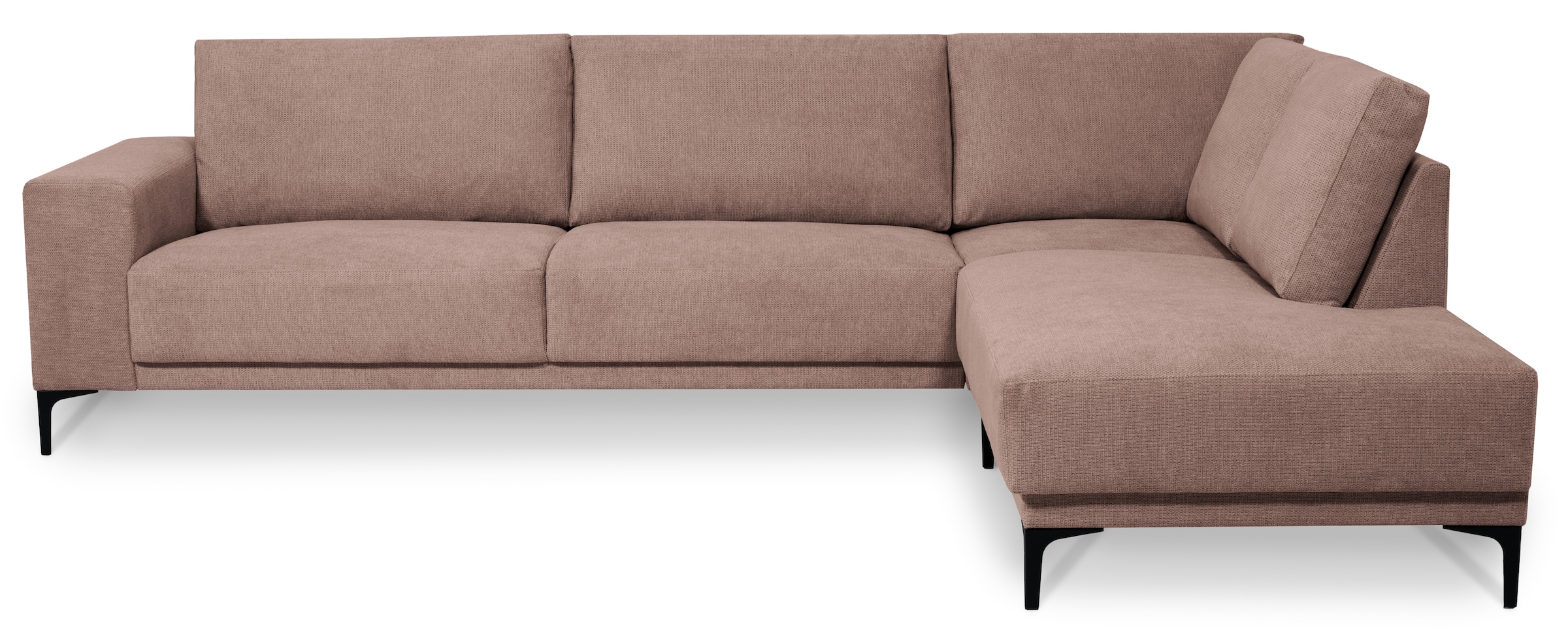 Places of Style Ecksofa »Xander, L-Form,«, Breite 289 cm, Webstoff, Soft-Touch Chenille, schwarze Metallfüßen