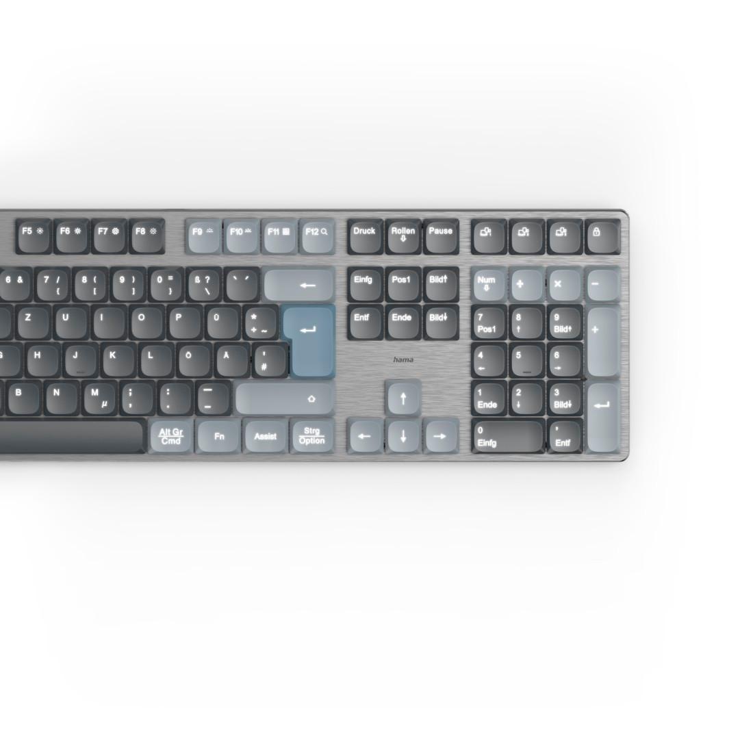 Hama Tastatur »Mechanische Tastatur (kabellos, Multi Device, 2x Bluetooth, 1x Funk)«