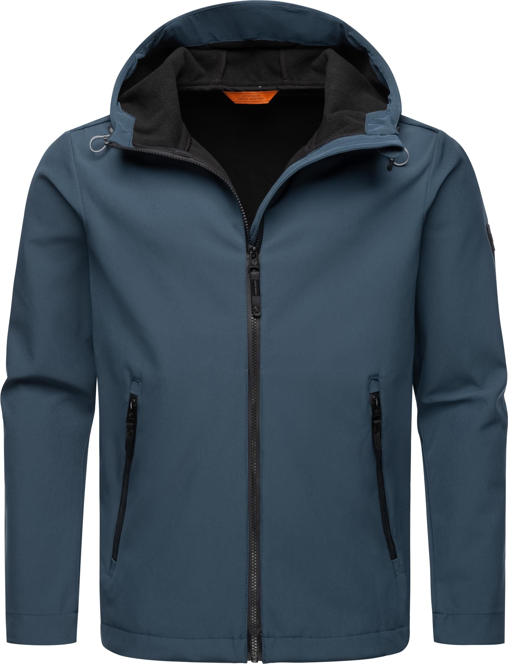 Ragwear Softshelljacke »Shellwie Warm«, mit Kapuze, wasserdichte Herren Übergangsjacke mit großer Kapuze