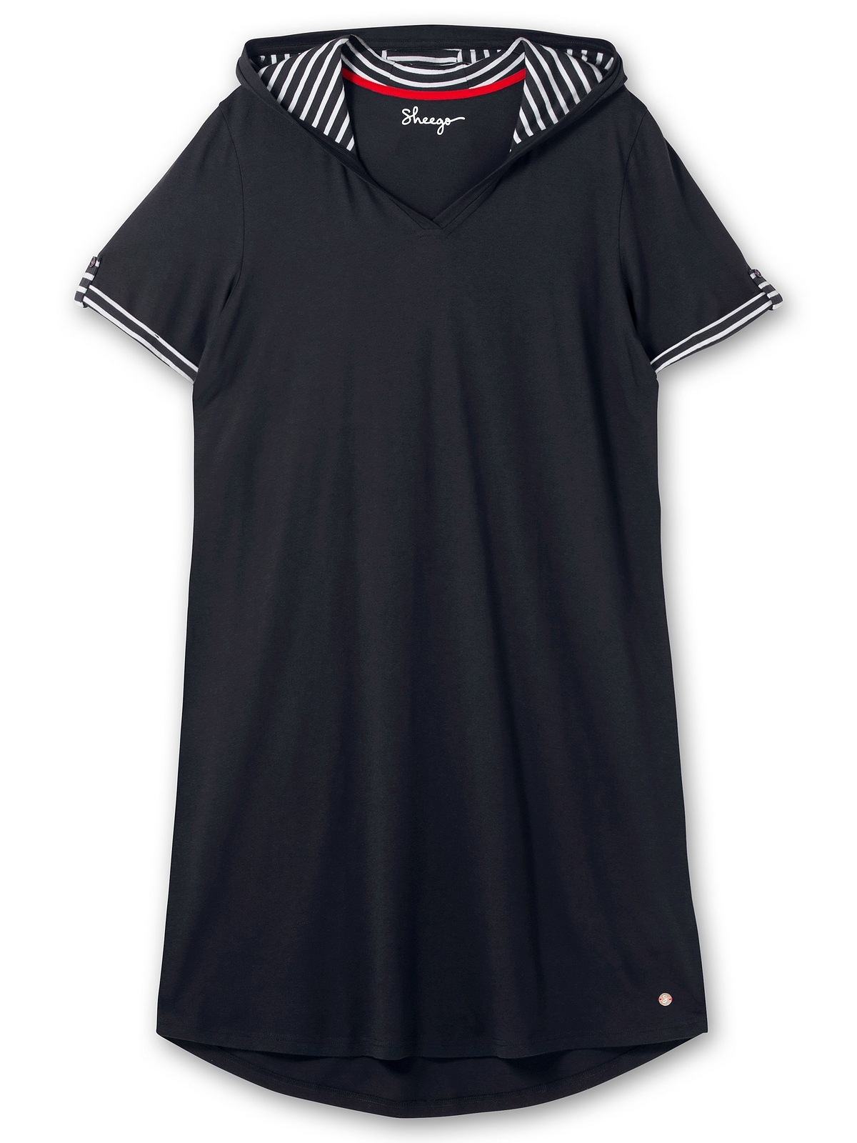 Sheego Shirtkleid »Große Größen«, mit Kontrastdetails und längerem Rücken