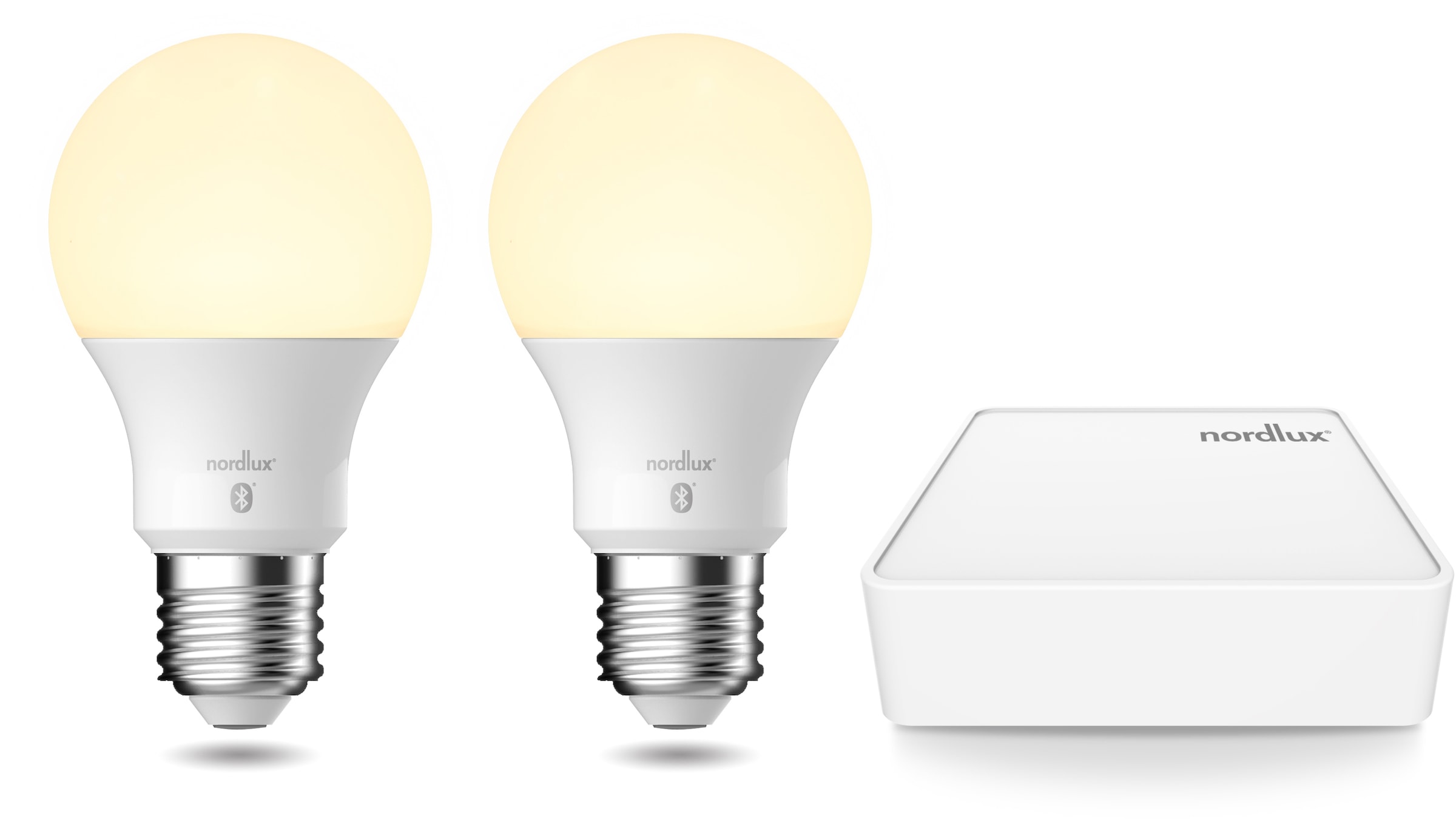 NORDLUX LED-Leuchtmittel "Smartlight", L:11cm Ø:6cm, weiß, Leuchtmittel, Smart Home Starter Kit+2 Leuchtmittel + Bridge,mit Wifi oder Bluetooth