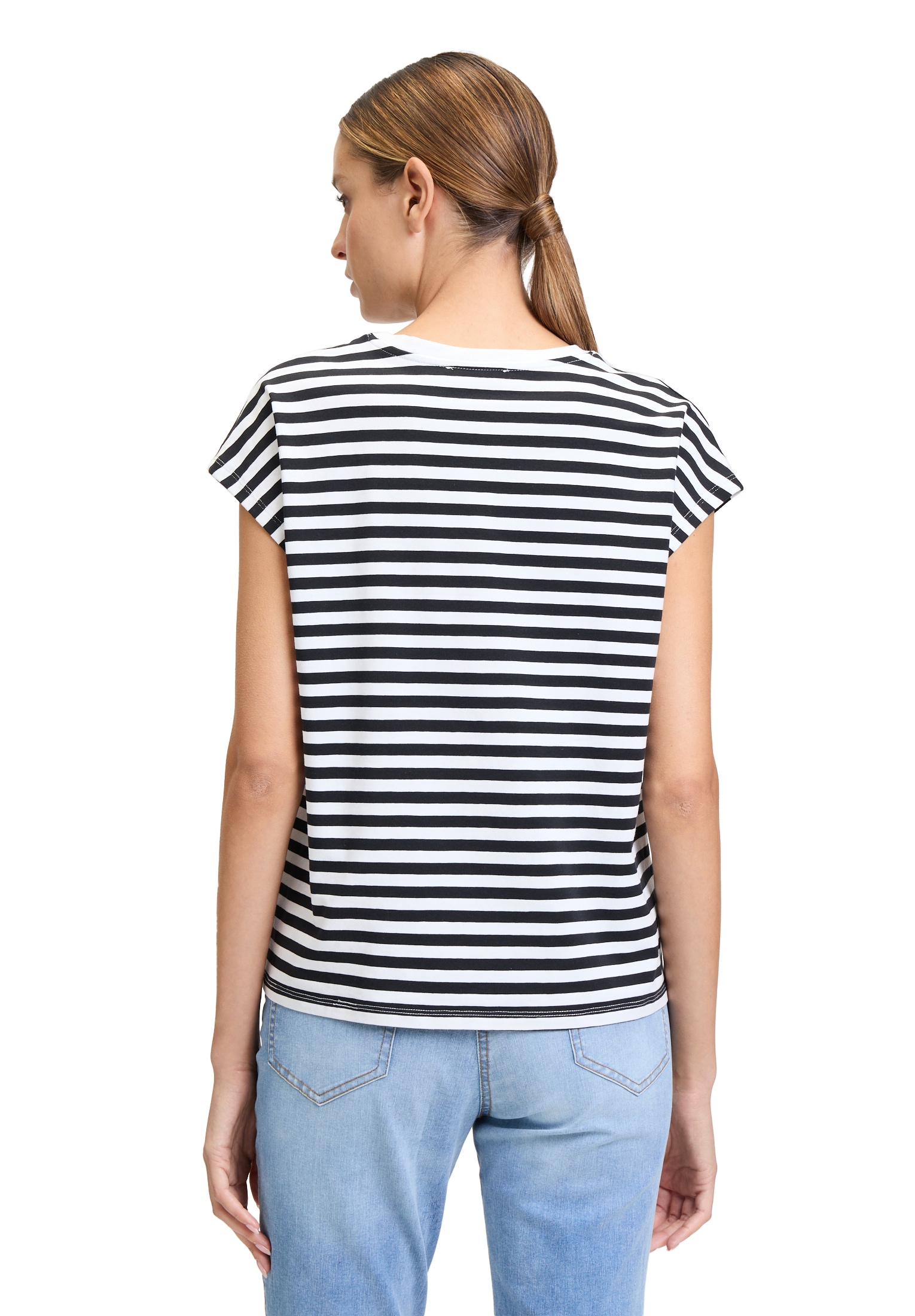 Betty Barclay Kurzarmshirt »Betty Barclay Basic Shirt mit Streifen«, (1 tlg.), Materialmix