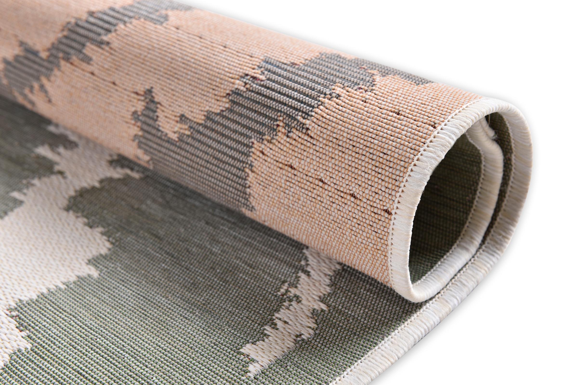TOM TAILOR HOME Teppich »Garden Pattern«, rechteckig, 3 mm Höhe, Flachgewebe, modernes Rauten Design, In- und Outdoor geeignet