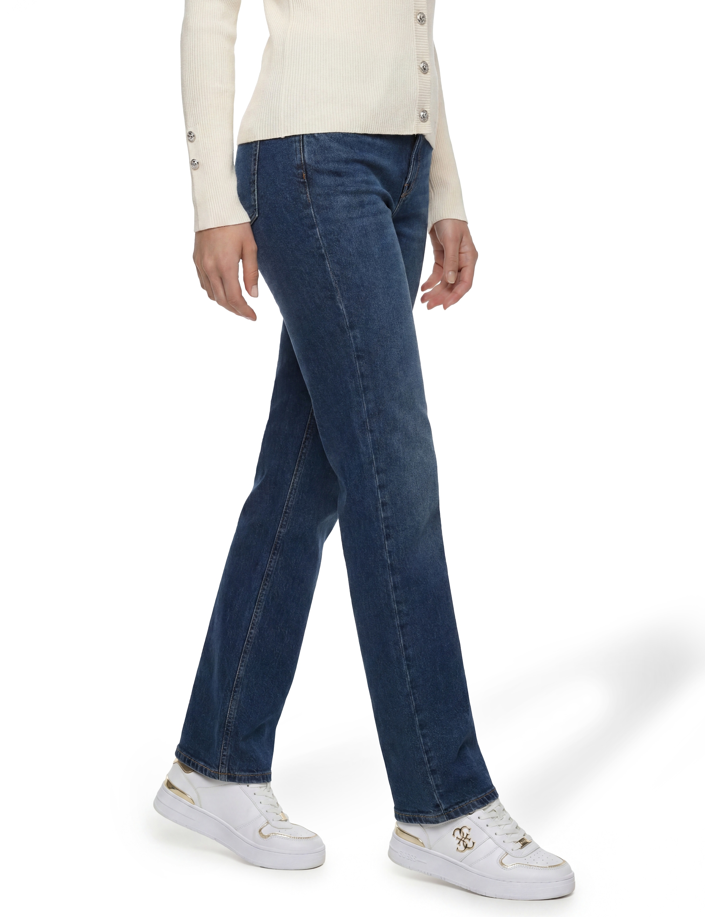 Guess Straight-Jeans »ICONIC STRAIGHT« aus Baumwoll-Lyocell-Mix