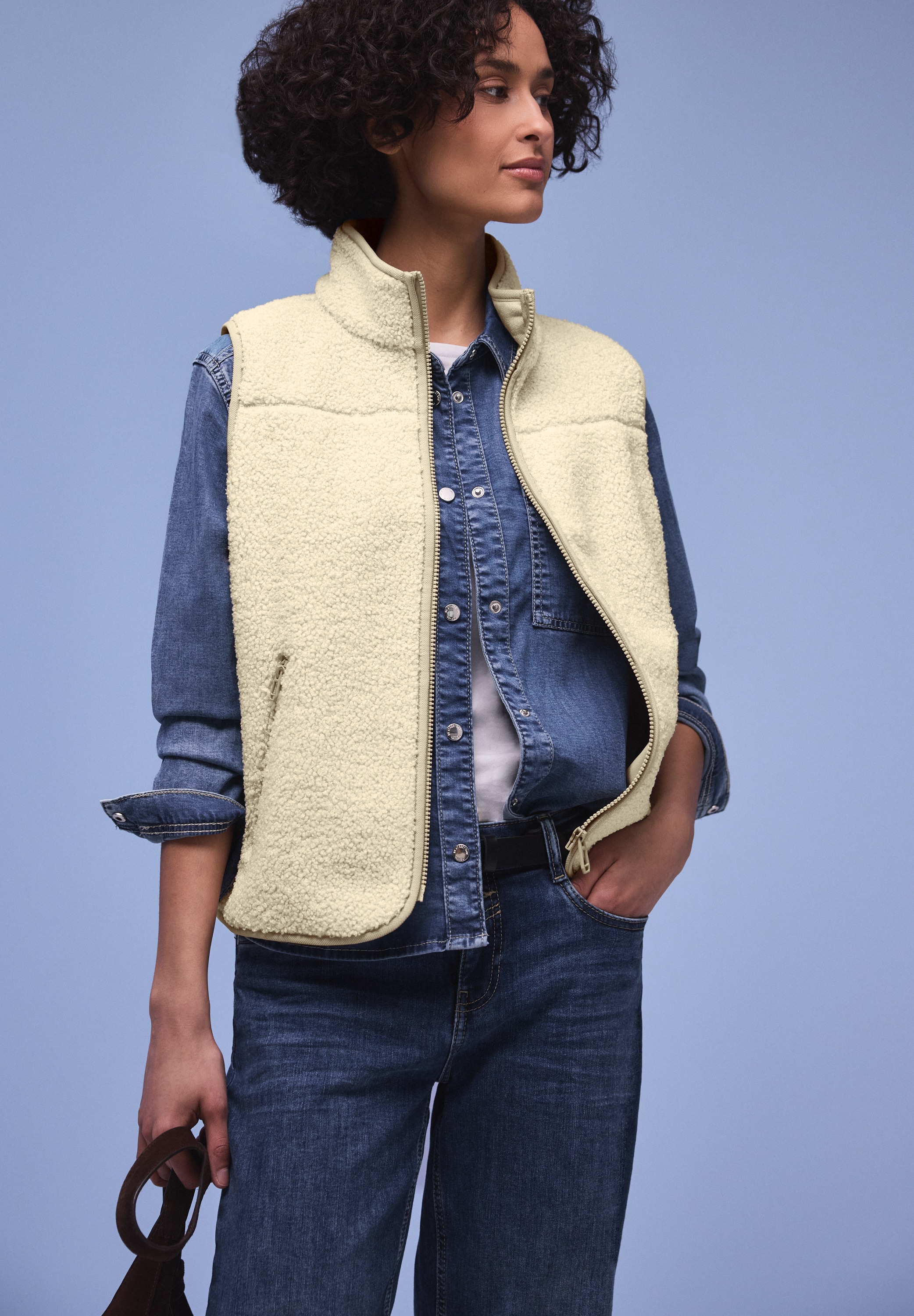 STREET ONE Fellweste mit Stehkragen günstig online kaufen