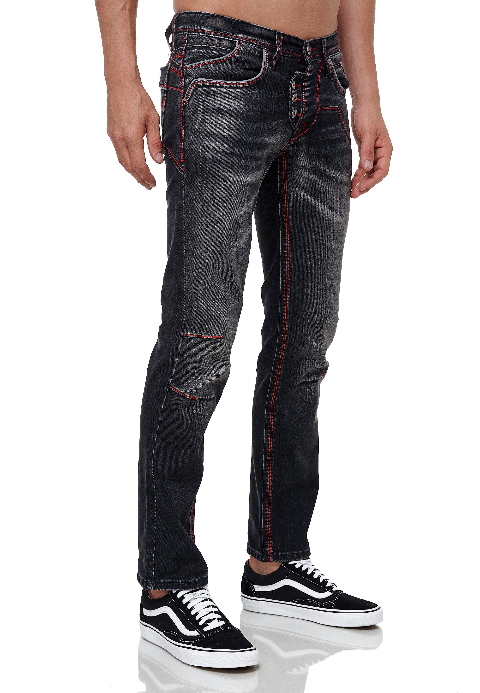 »RUBEN Straight-Jeans trendigen Neal Kontrastnähten Rusty BAUR ▷ 45«, bestellen | mit