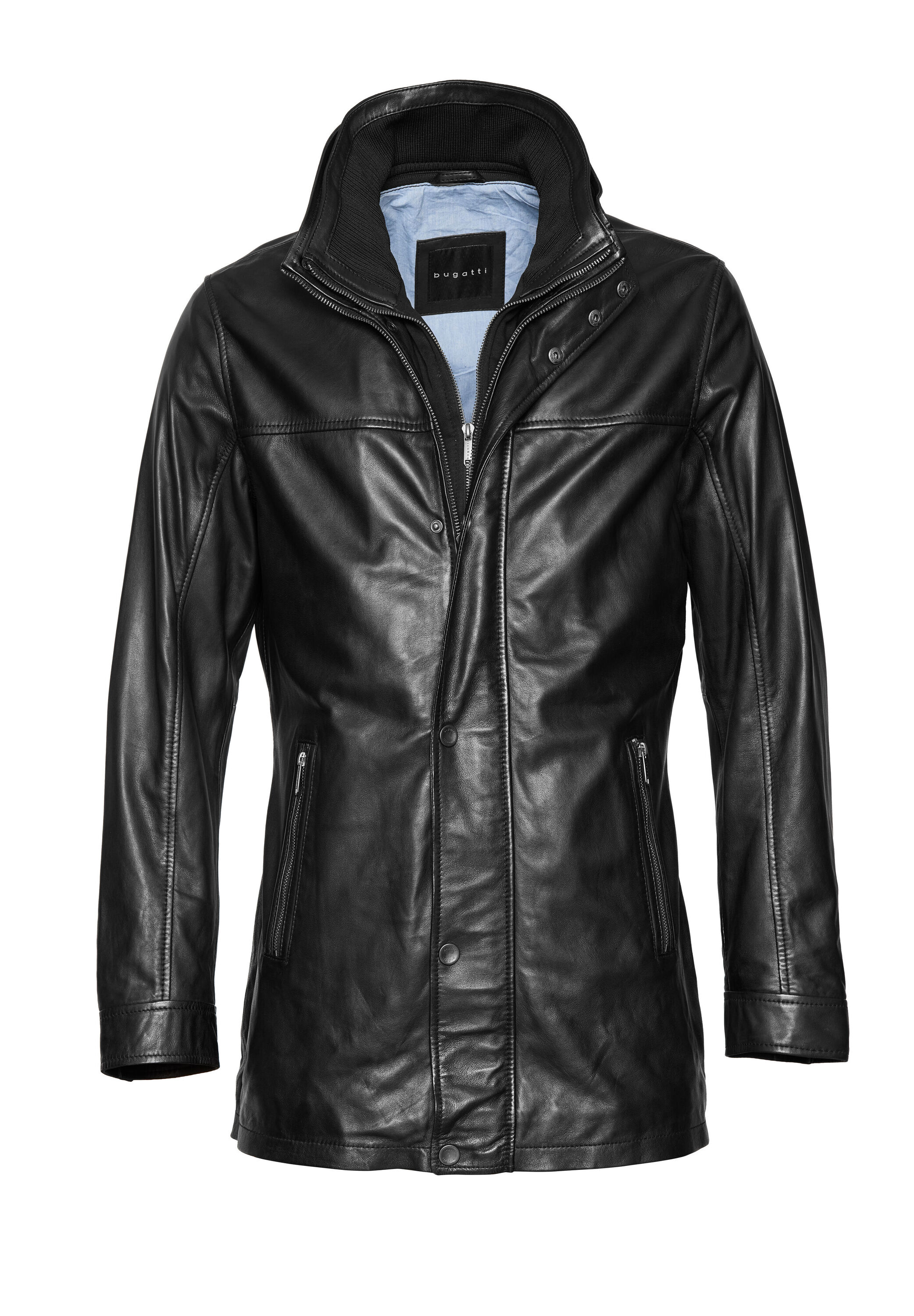 bugatti Lederjacke "BUAGOSTINO" ohne Kapuze aus weichem Leder