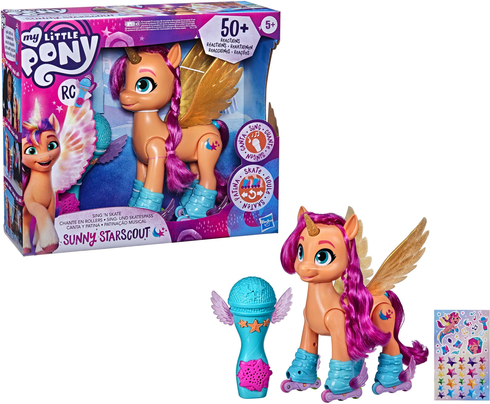 Hasbro Spielfigur »My Little Pony, A New Generation - Sing- und Skatespaß Sunny Starscout«, mit Sound, leuchtendem Horn und bewegl. Flügeln