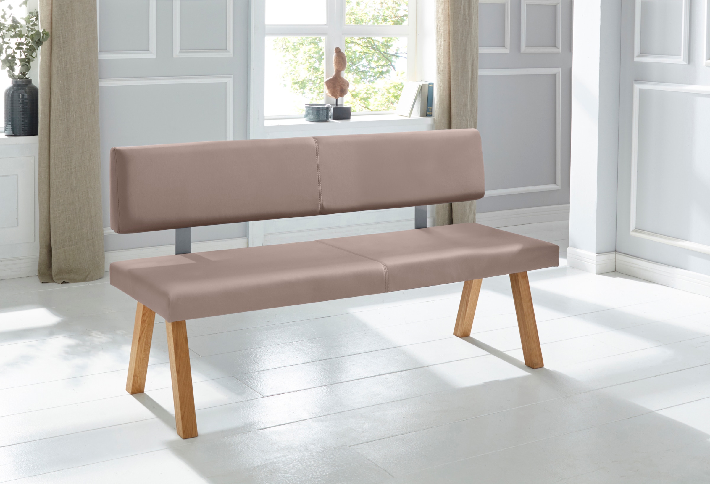 OTTO home Bank "Mobilar Rio" mit Rückenlehne und aus Massivholz