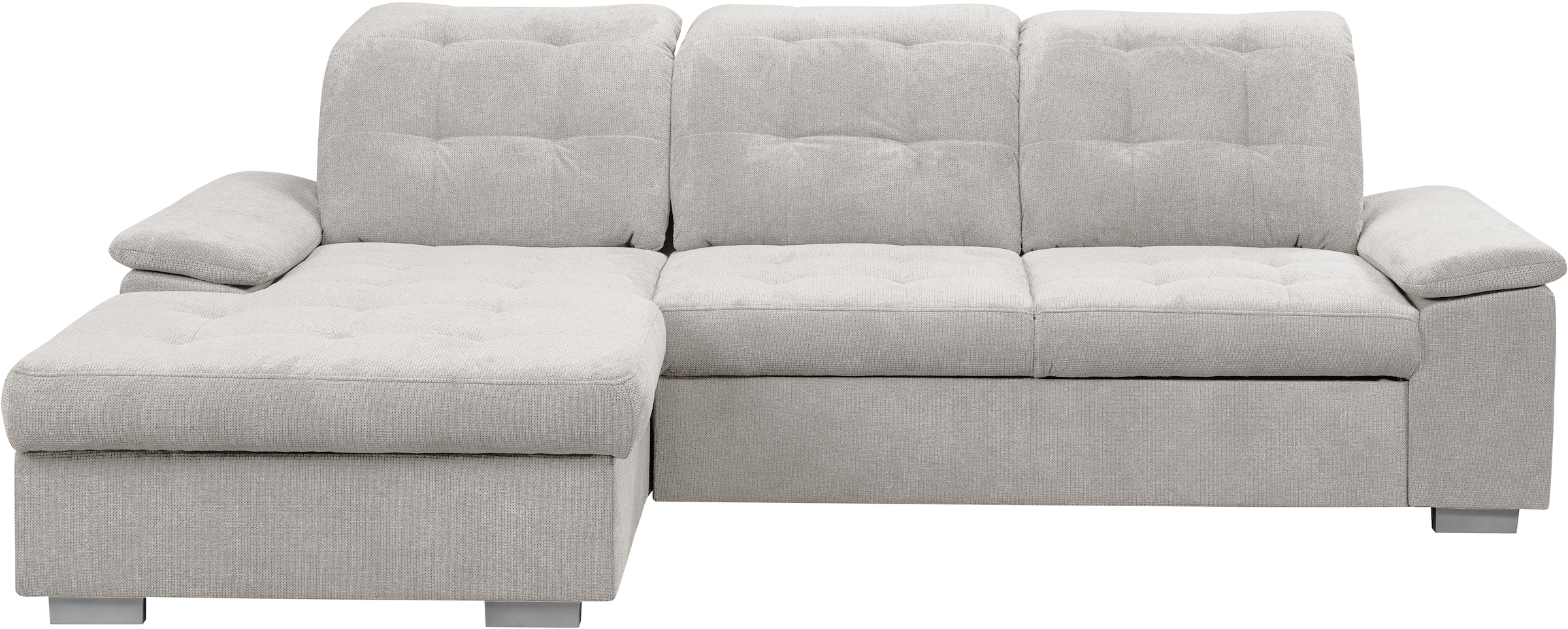 WERK2 Ecksofa Carmen, Sofa, Eckcouch mit Schlaffunktion, Bettkasten und Sitztiefenverstellung