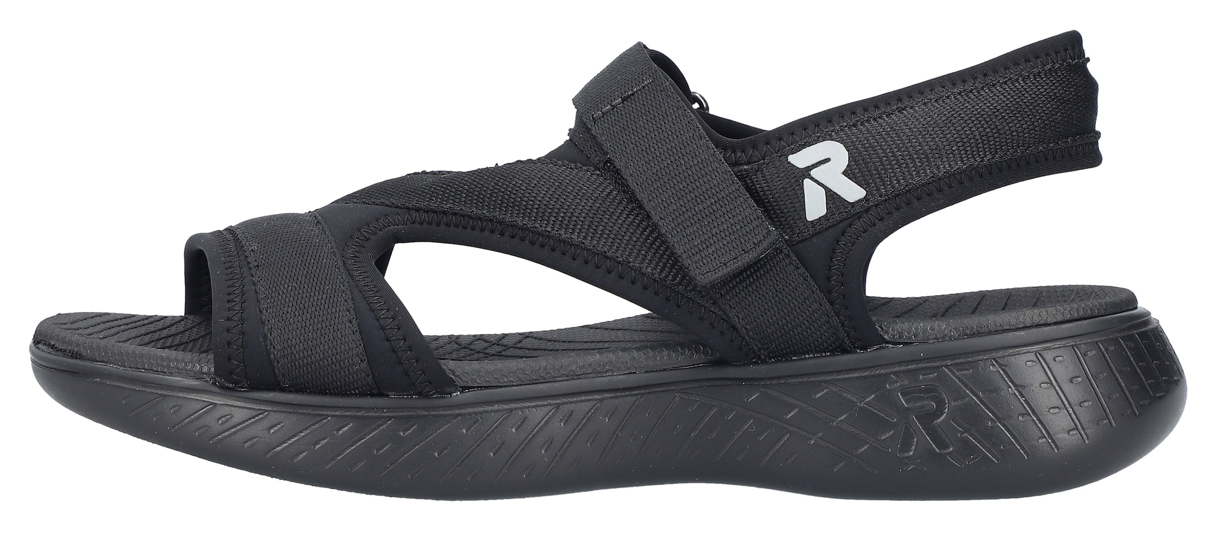 RIEKER Sport Sandale, Trekkingsandale, Outdoorsandale, Sommerschuh mit Klettriemchen