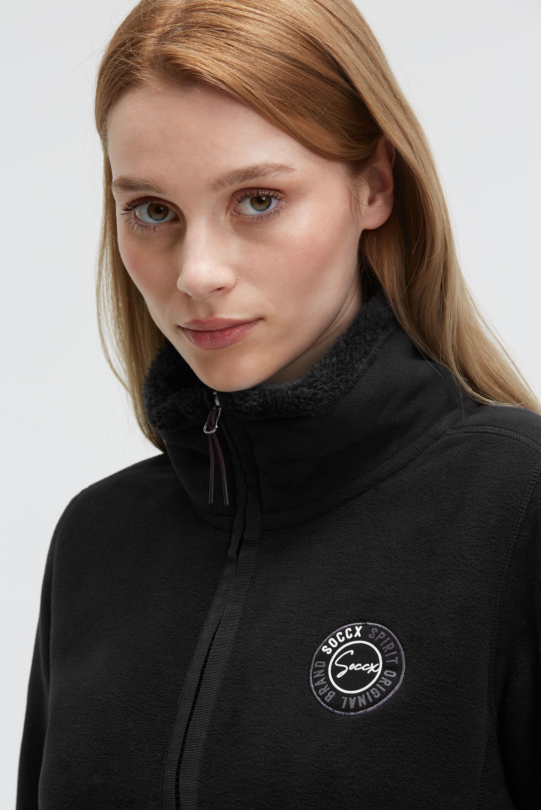 SOCCX Outdoorjacke, ohne Kapuze, mit elastischem Saumabschluss