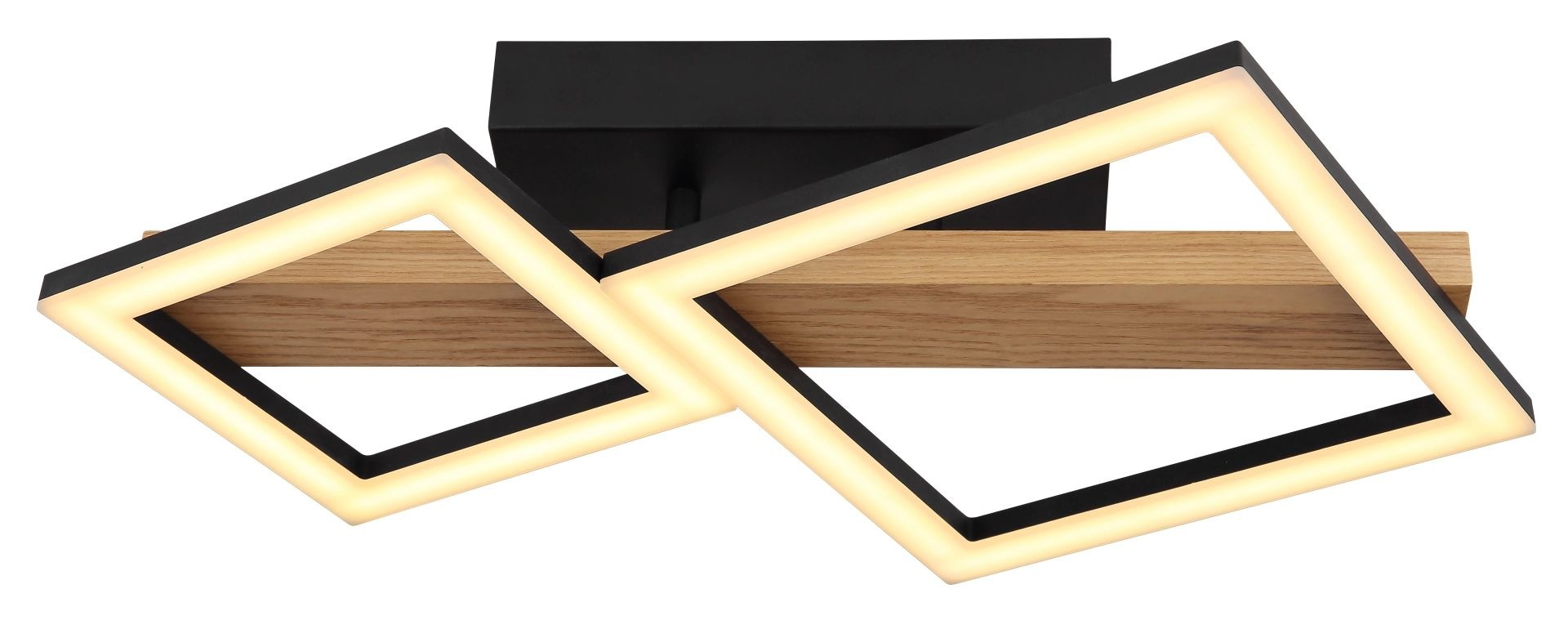 GLOBO LIGHTING LED Deckenleuchte »DUSTIN«, Leuchtmittel LED-Modul | LED fest integriert, Deckenlampe, Holz, unterschiedliche Quadrate, Wohnbereich
