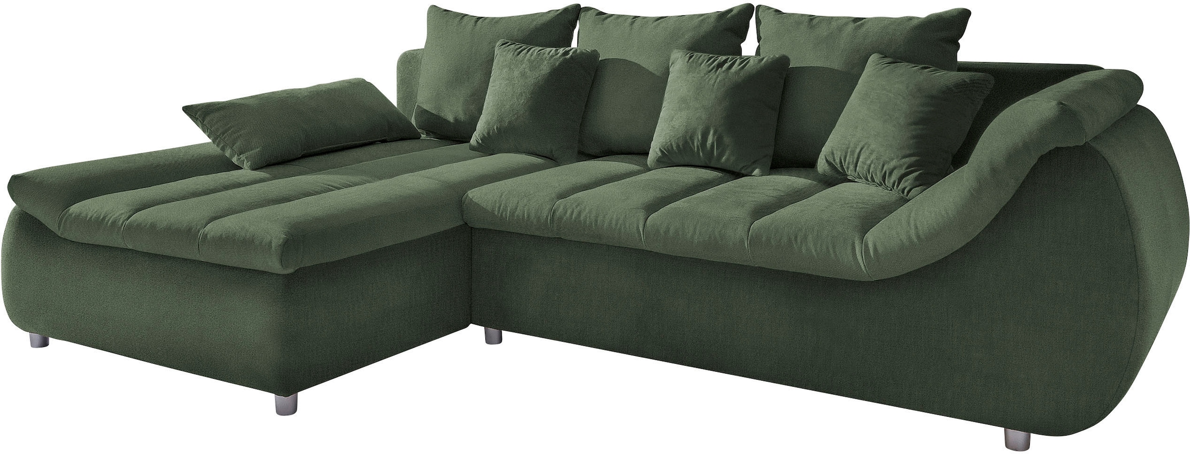 INOSIGN Ecksofa »Imola elegant und bequem, aktuelle Steppung im Sitz, L-Form«, wahlweise mit Bettfunktion