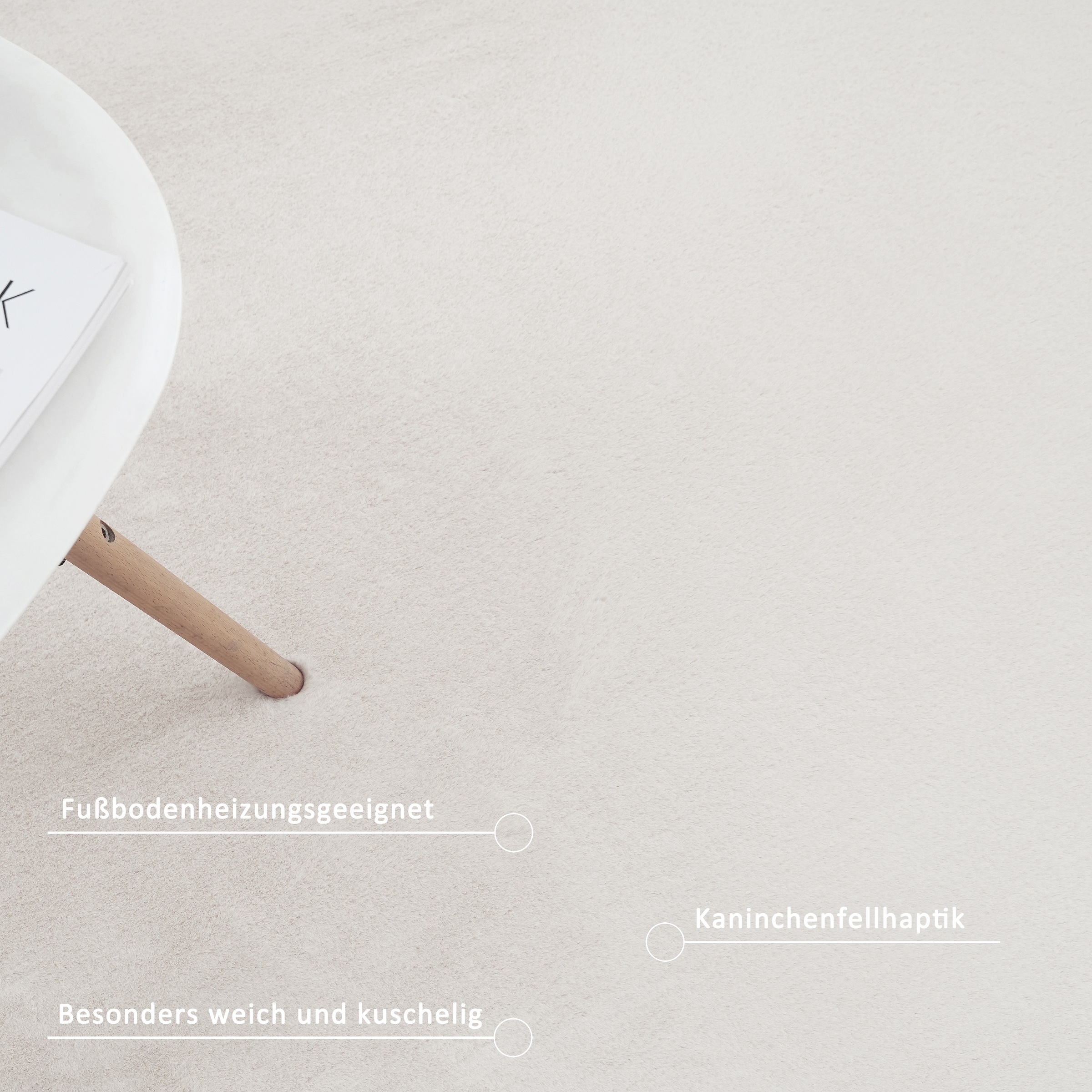 Leonique Fellteppich »Balu«, rechteckig, 20 mm Höhe, Kunstfell in Kaninchenfell Haptik, fußbodenheizungsgeeignet, pflegeleicht, ideale Teppiche für Wohnzimmer, Schlafzimmer, Esszimmer, Arbeitszimmer
